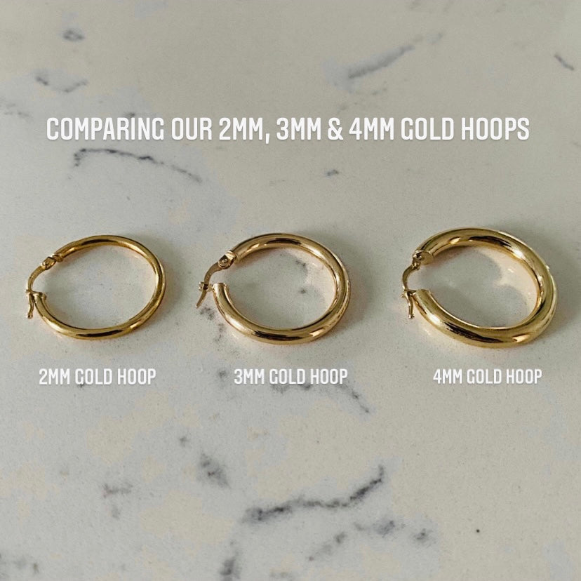 Comparing our 2mm,3mm & 4mm Hoops