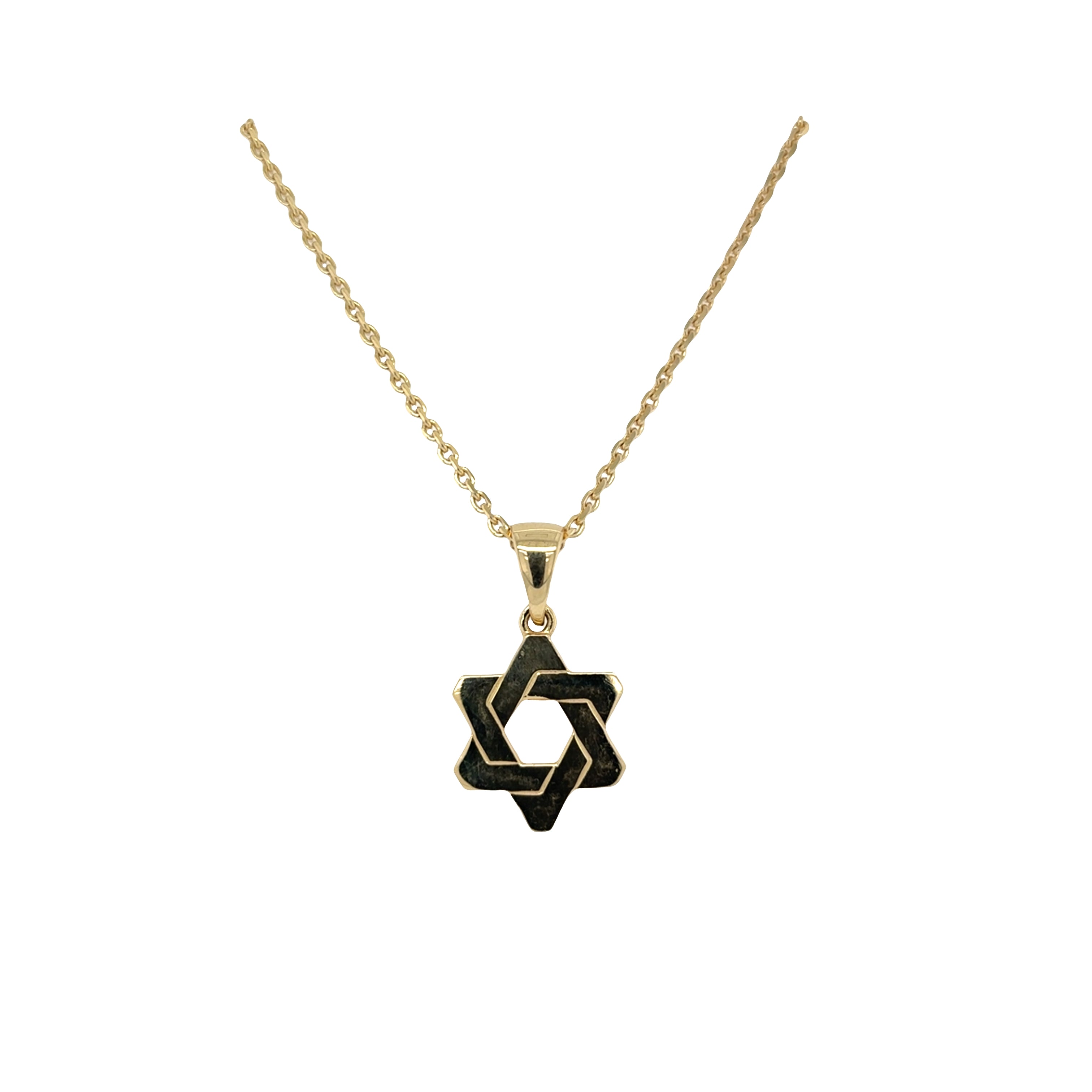10K Gold Deco Star of David Pendant