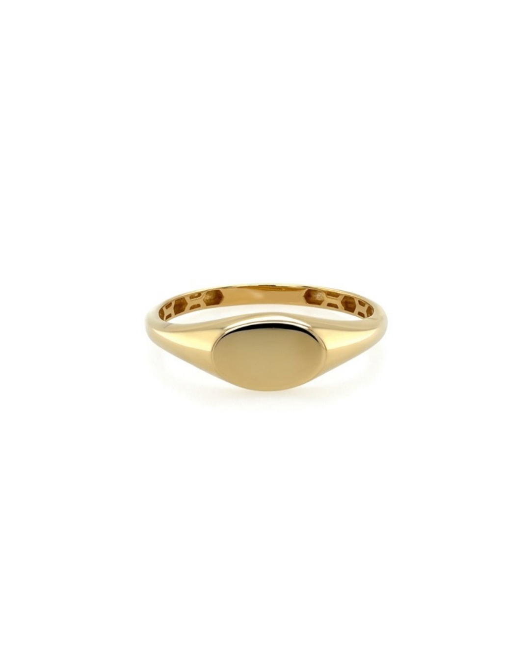 10K Gold Engravable Oval Signet Ring
