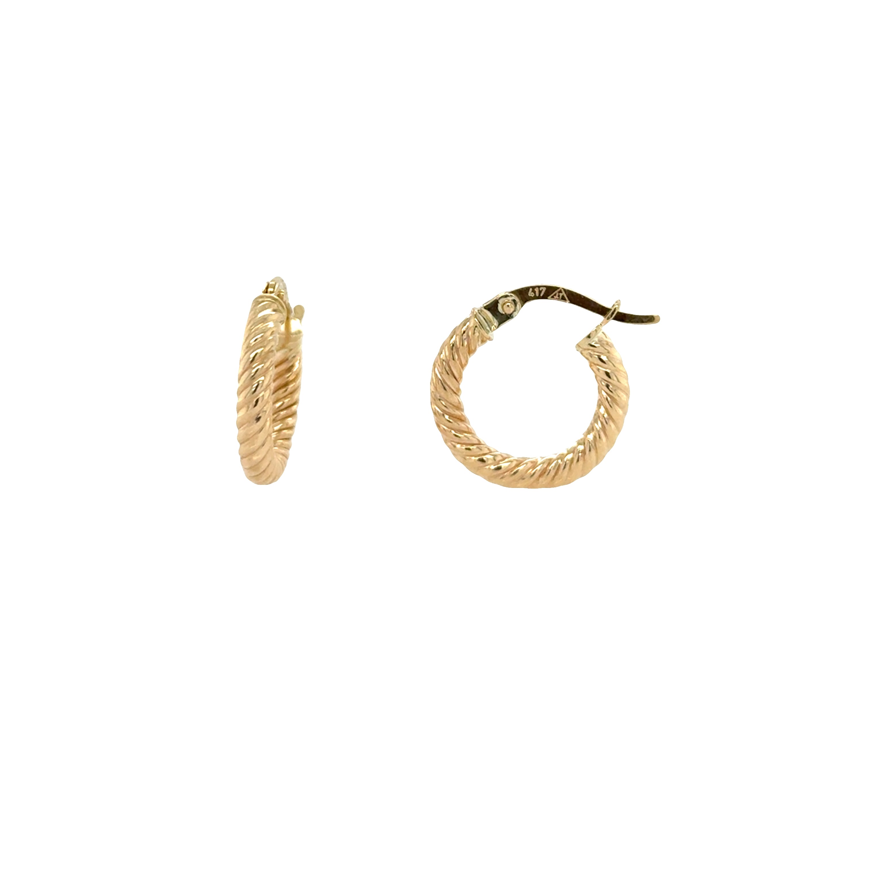 10K Gold Twisted Hoops