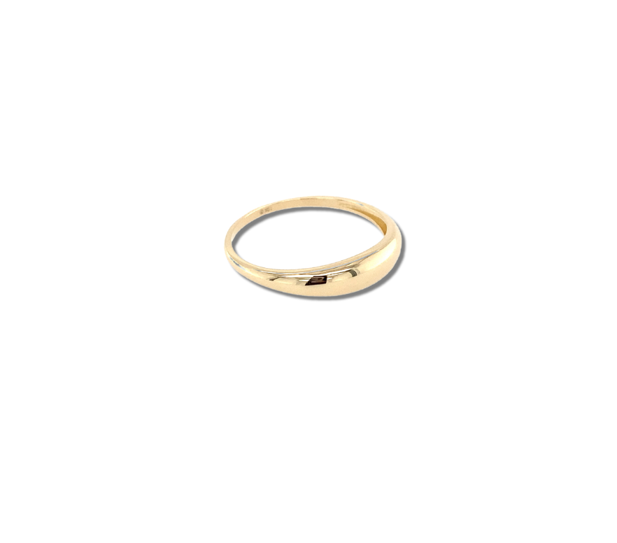 An elegant 10-karat yellow gold mini dome ring with a polished finish.