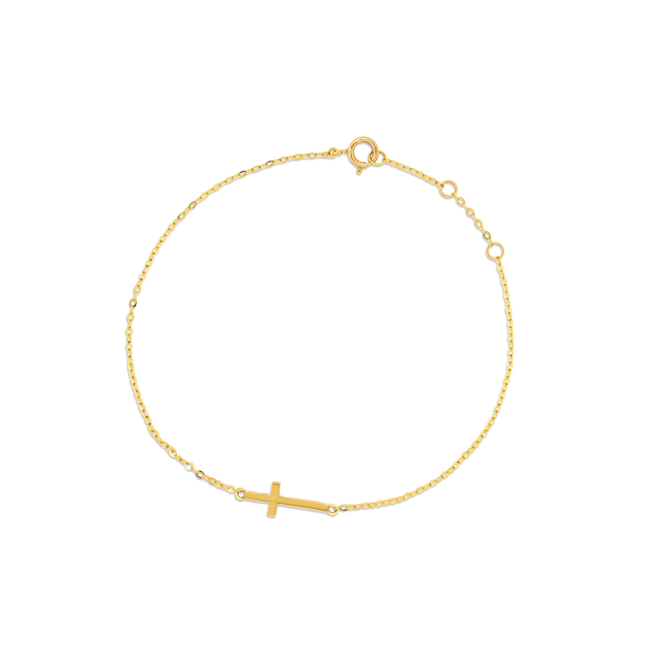 10K Gold Cross Chain Bracelet