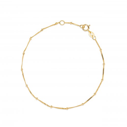 10K Gold Spaced Bead Chain Bracelet