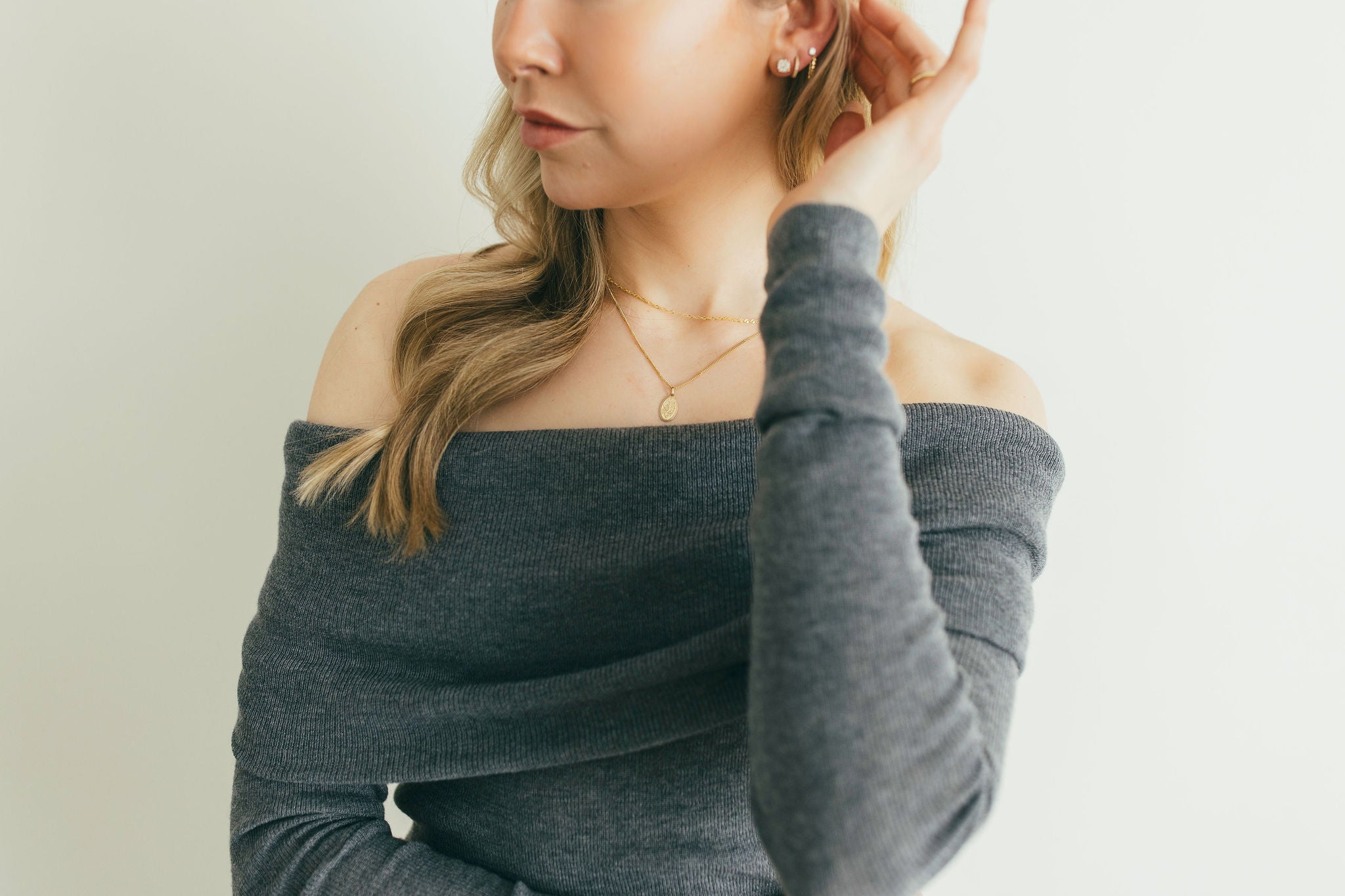 JJ x Lauren Pearson: 14 Karat Gold and Diamond Oak Pendant