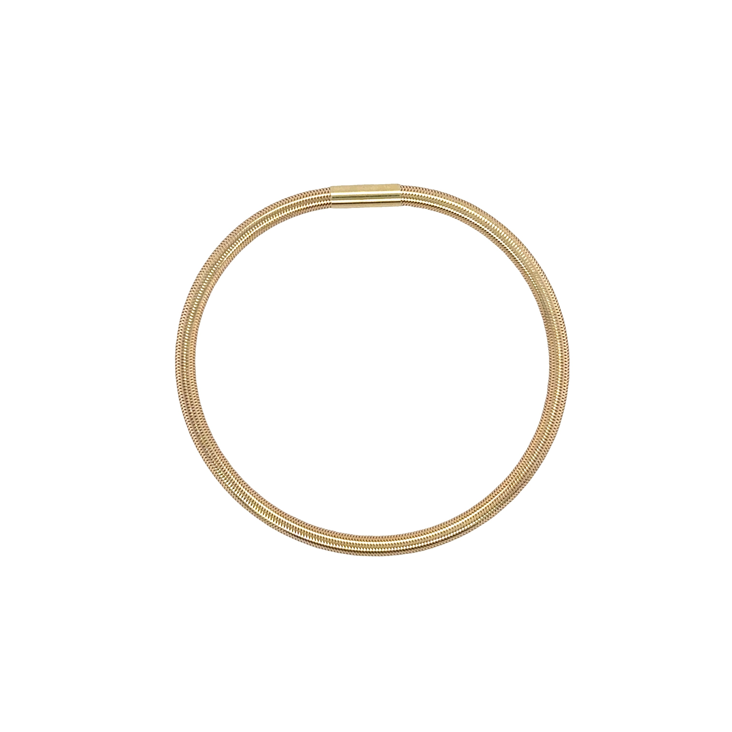 14K Gold 6mm Flat Stretchy Bracelet