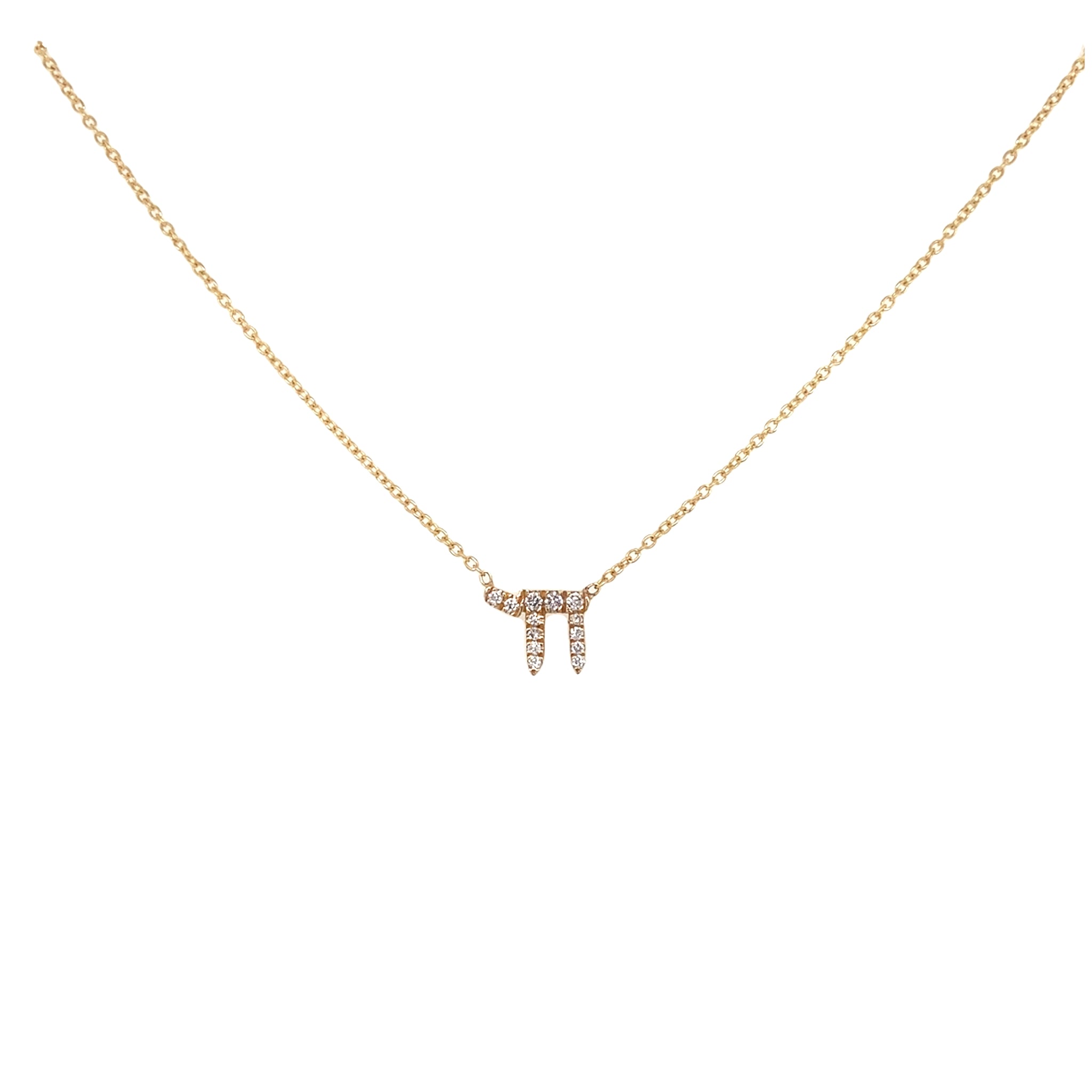 14K Gold Diamond Chai Necklace Jessica Jewellery