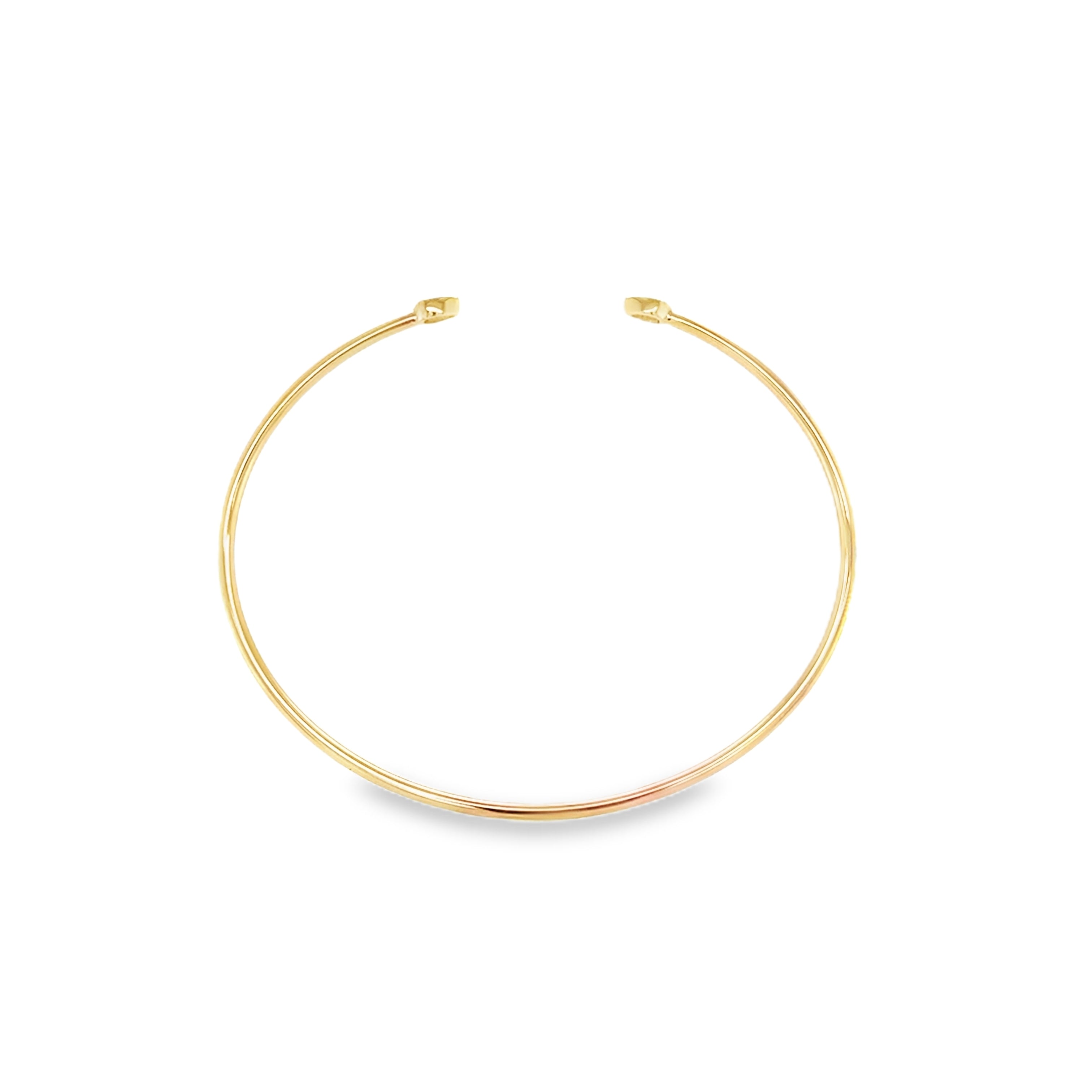 14K Gold Diamond Teardrop Cuff Bangle