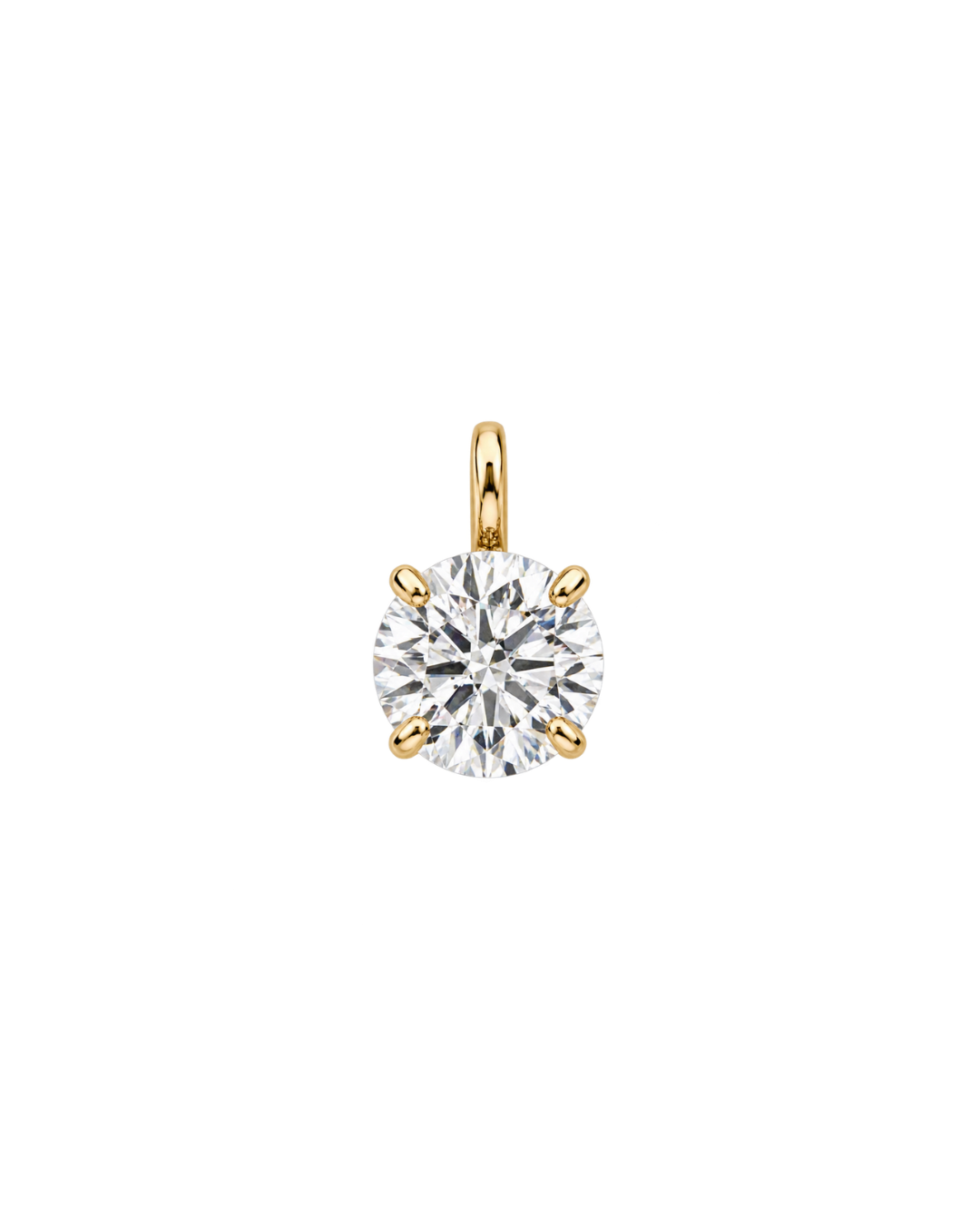 14K Gold Floating Lab-Grown Diamond Round Pendant