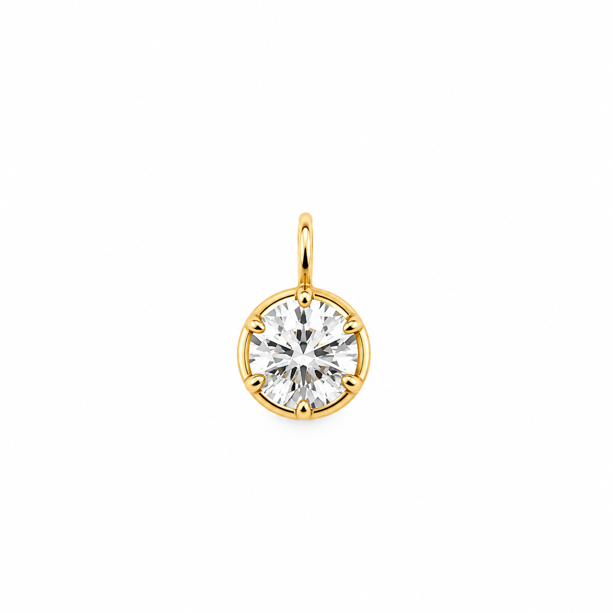 14K Gold Georgian-Inspired Lab-Grown Diamond Pendant