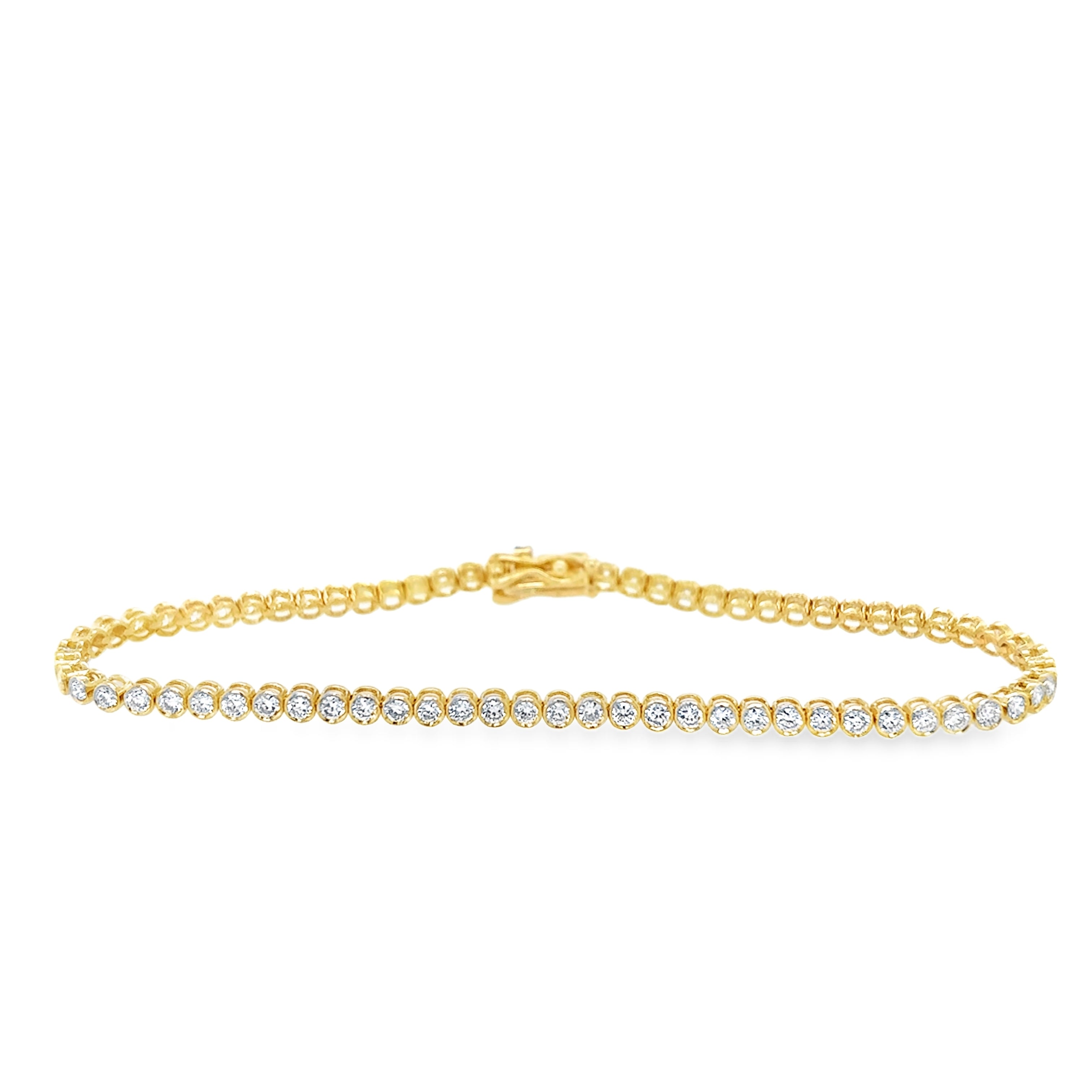 14K Gold Lab Grown Diamond Bezel Tennis Bracelet