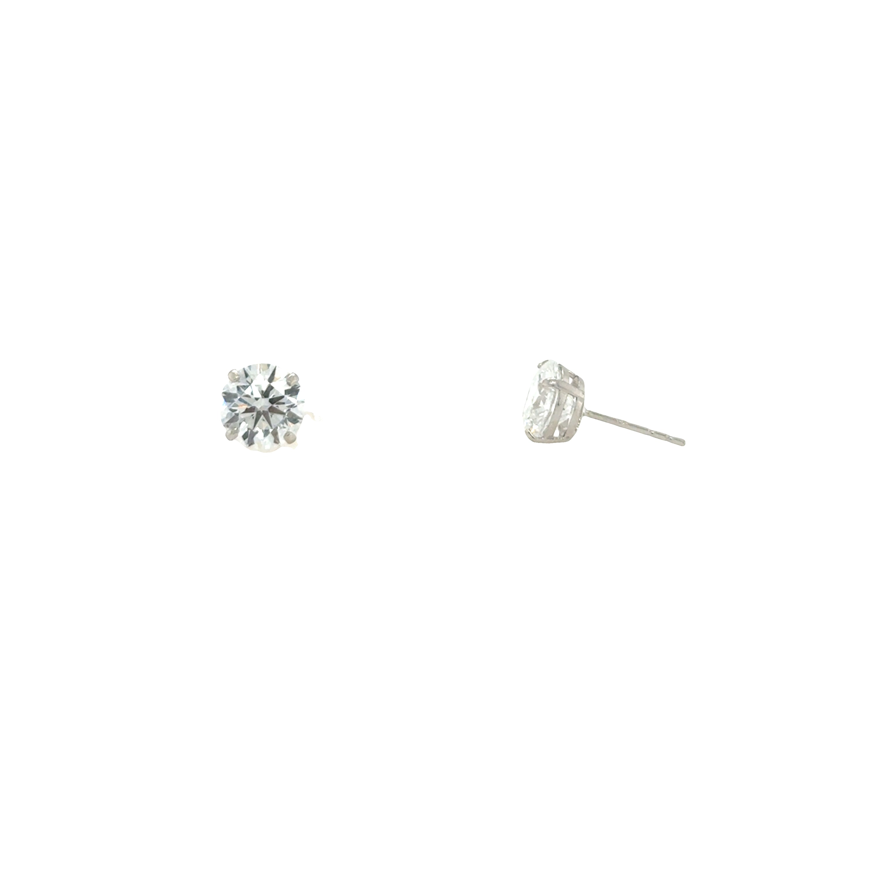 14K Gold Non-Certified Lab-Grown Round Diamond Studs