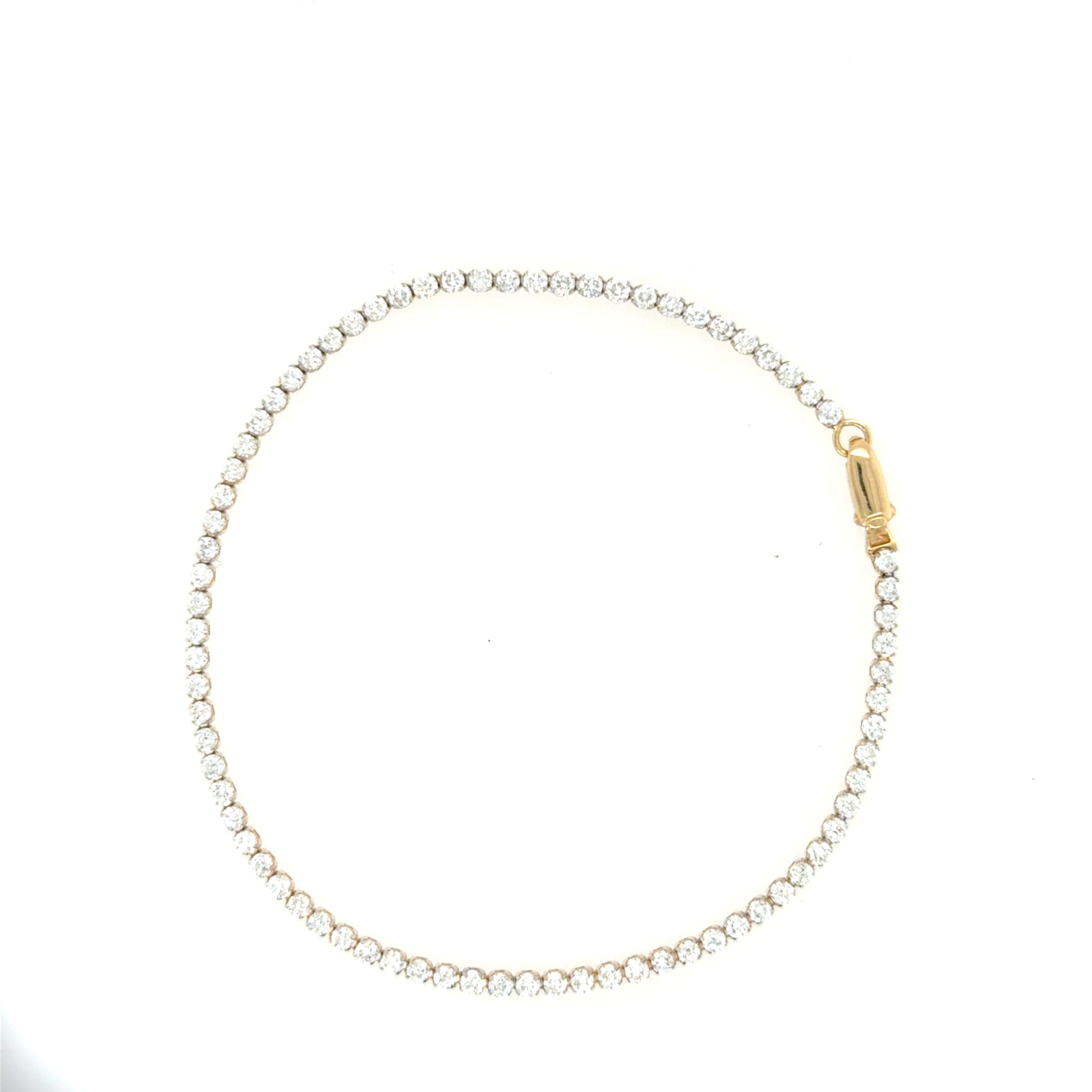 14K Gold Lab-Grown Diamond Tennis Bracelet - Lightweight Setting