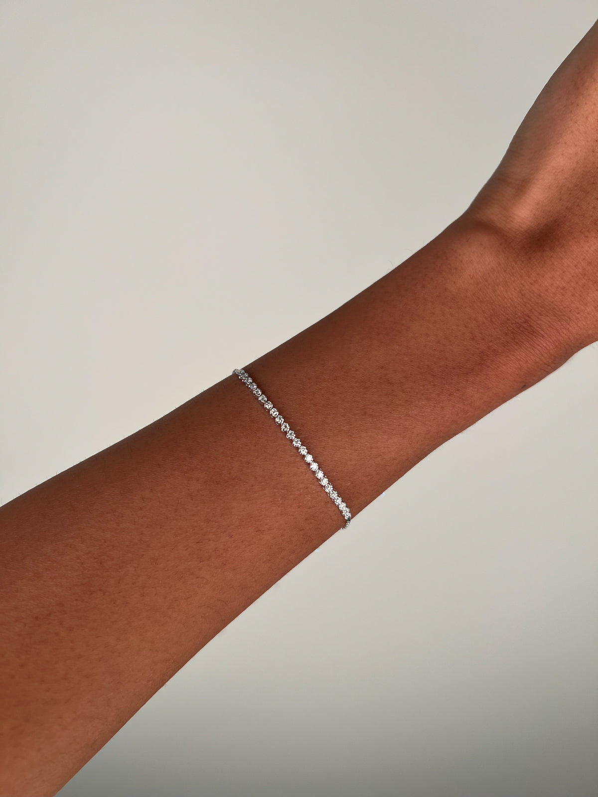 14K Gold Natural Diamond Half-Way Tennis Bracelet