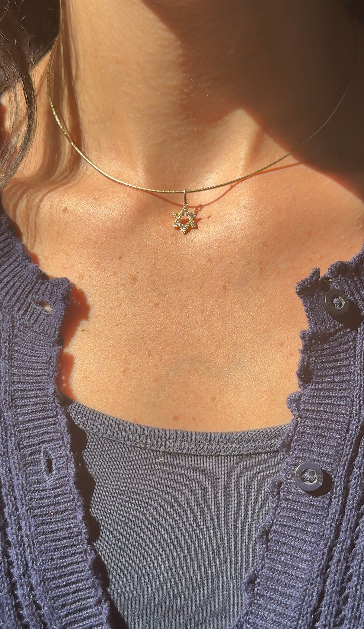 14K Gold Solid Diamond Cut Wire Necklace