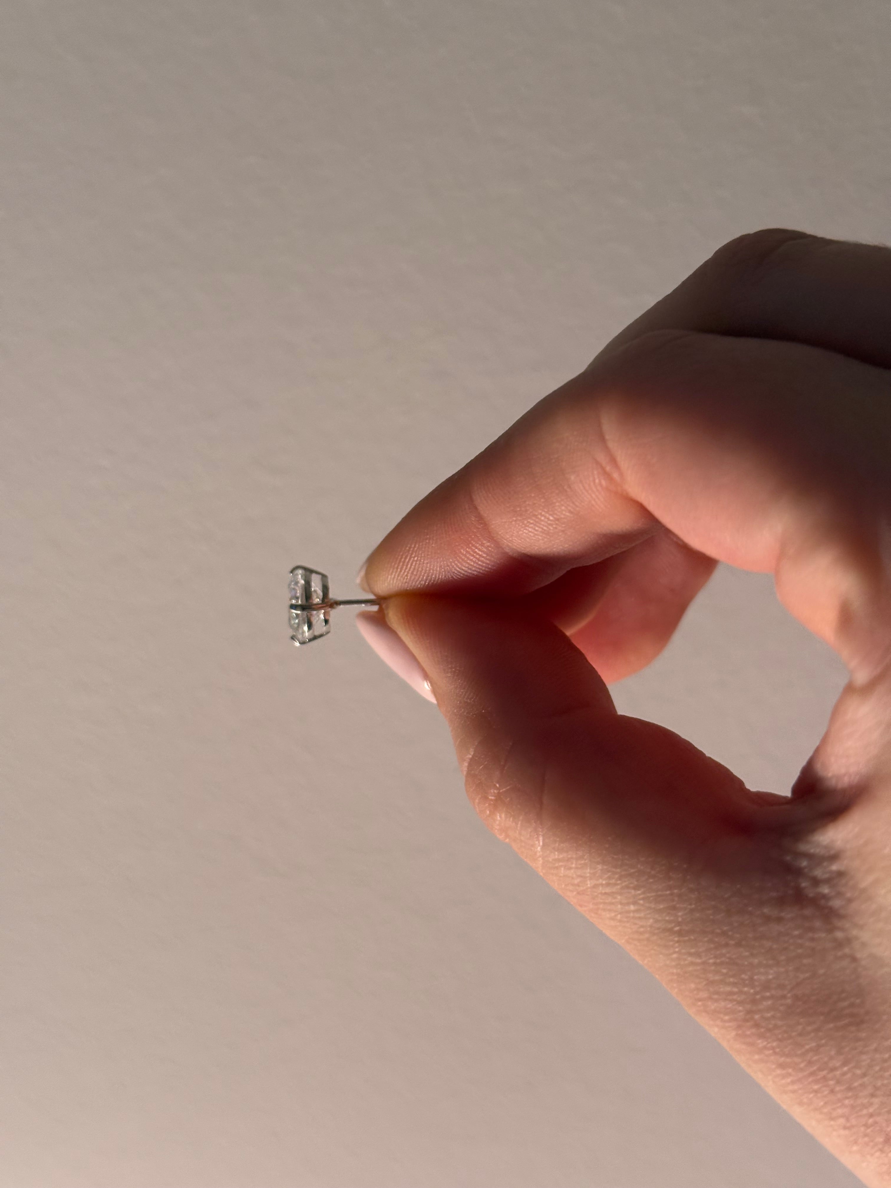 side profile of diamond studs
