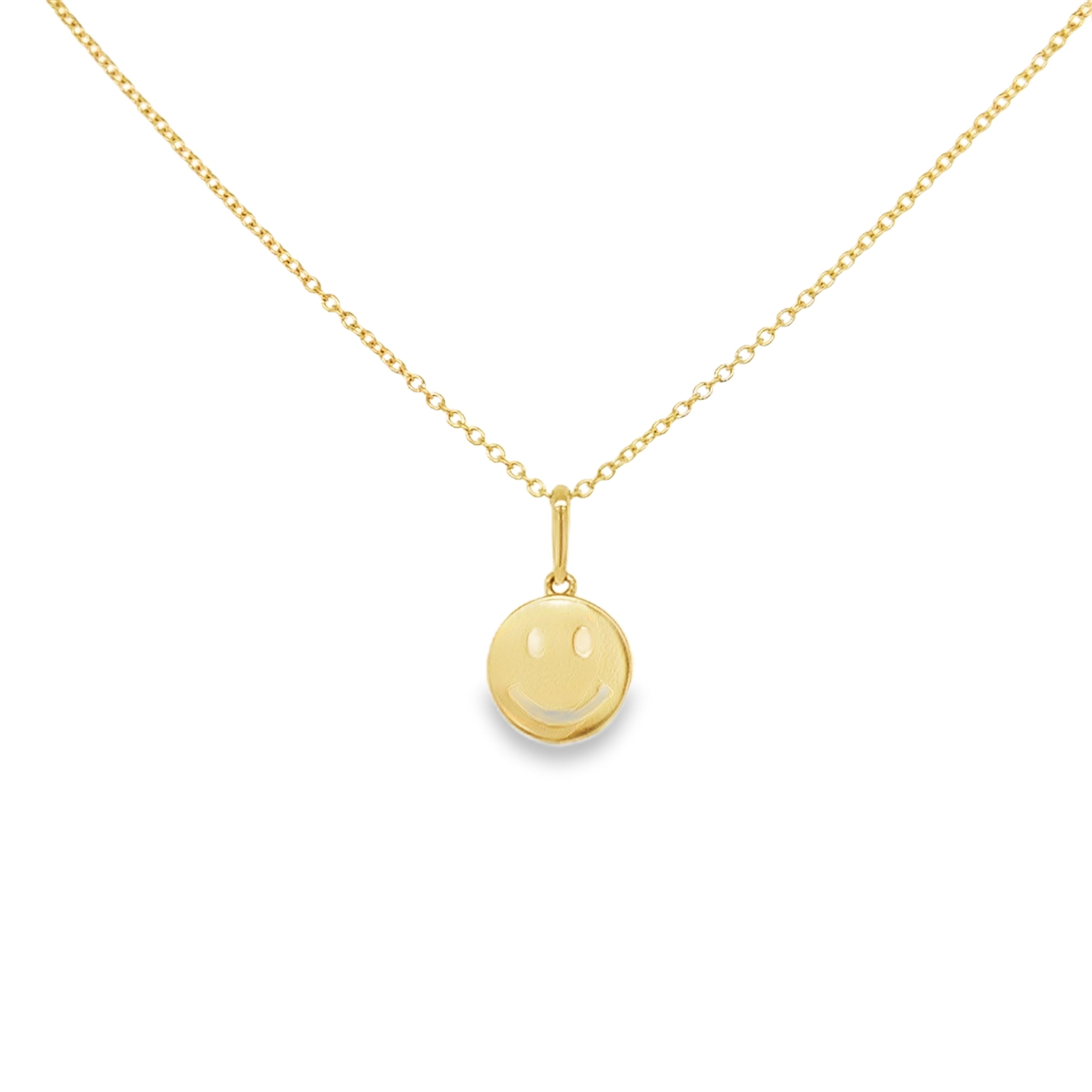 14K Gold Happy Face Pendant Charm