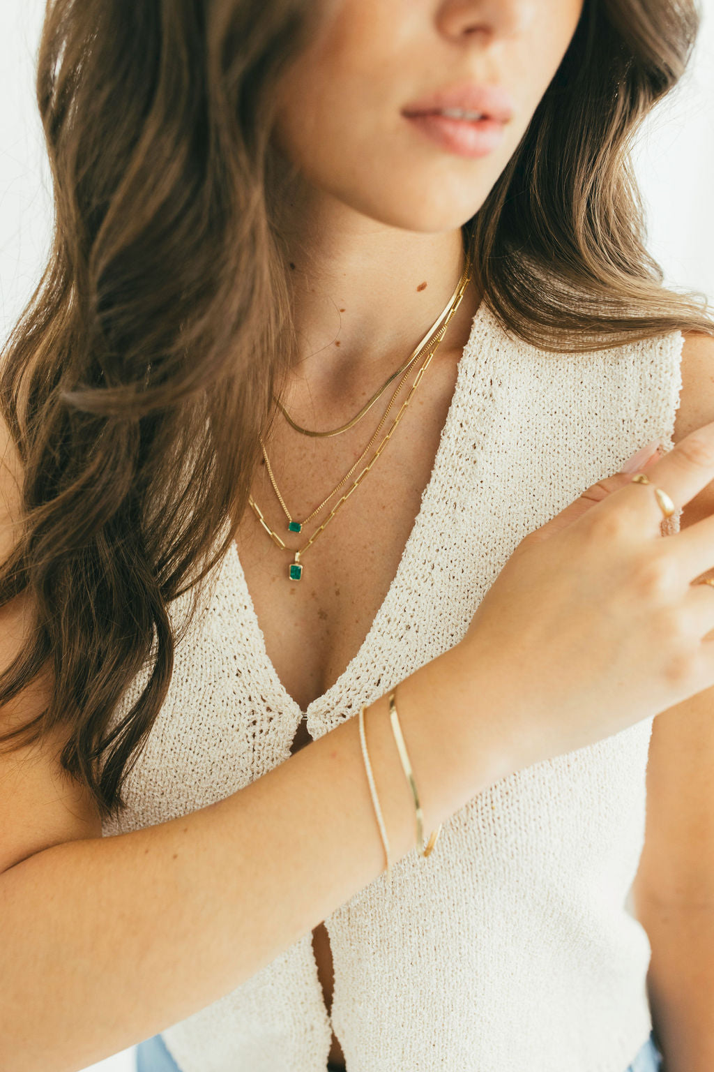 14K Gold Herringbone Bracelet