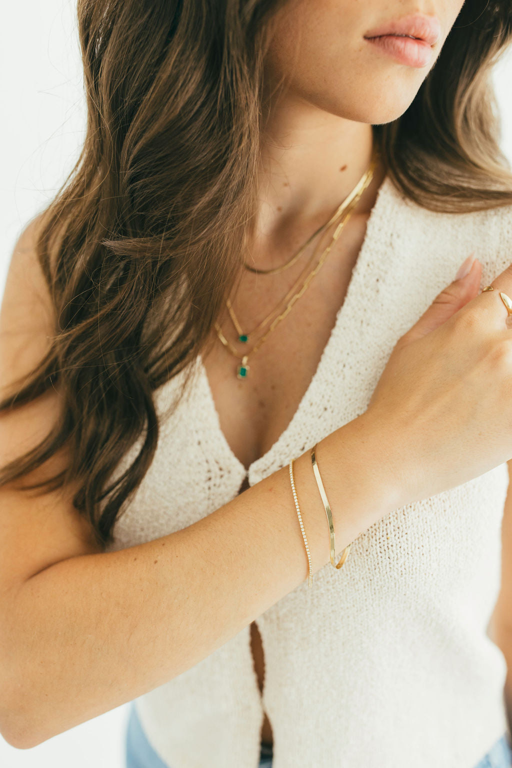 14K Gold Herringbone Bracelet