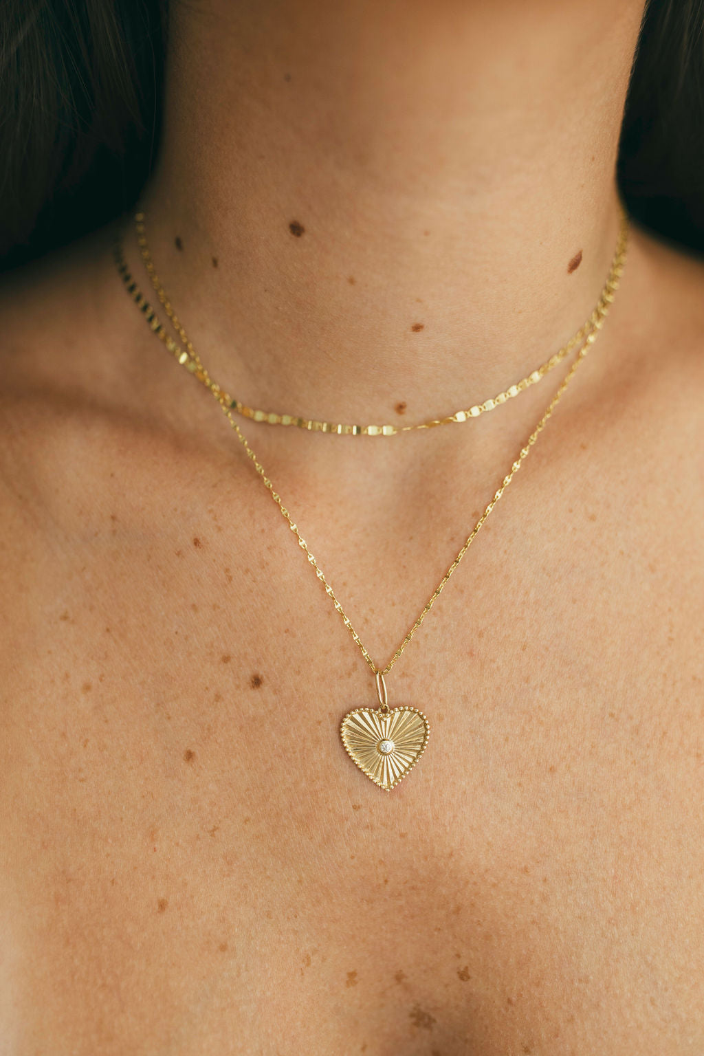 10K Gold Flat Mirror Choker Necklace