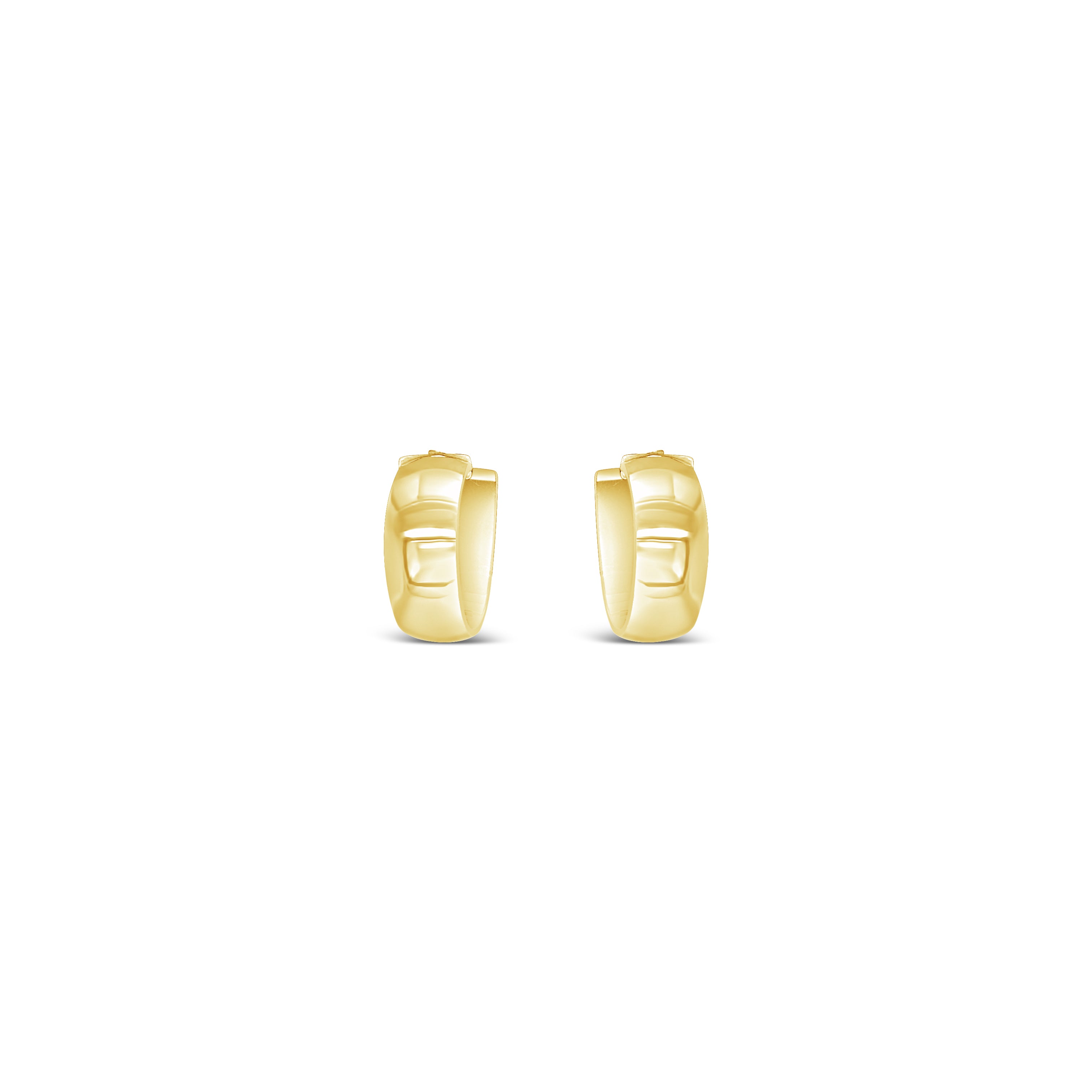 14 Karat Gold Flat Wide Hoops