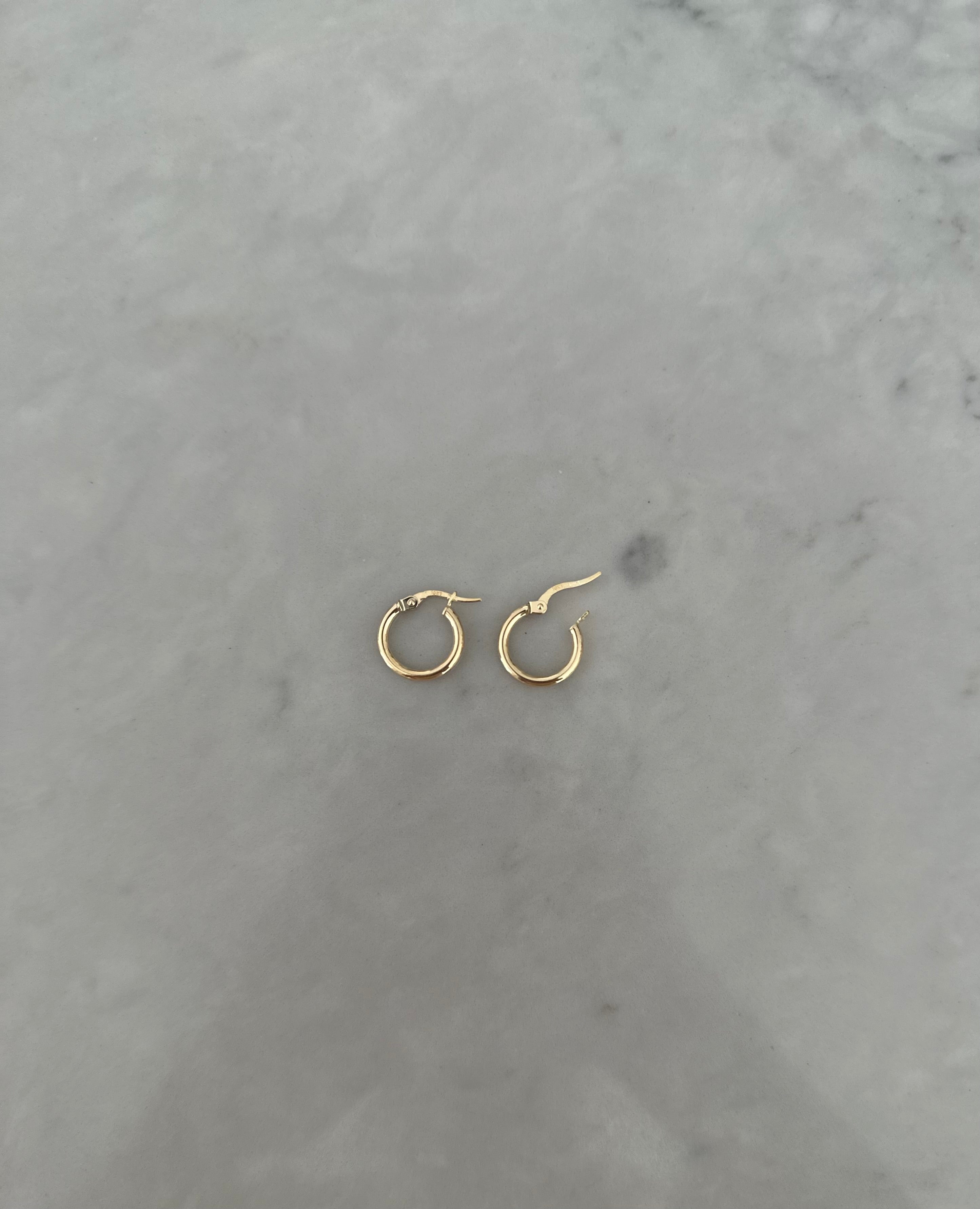 2mm Gold Tube Hoop Earrings