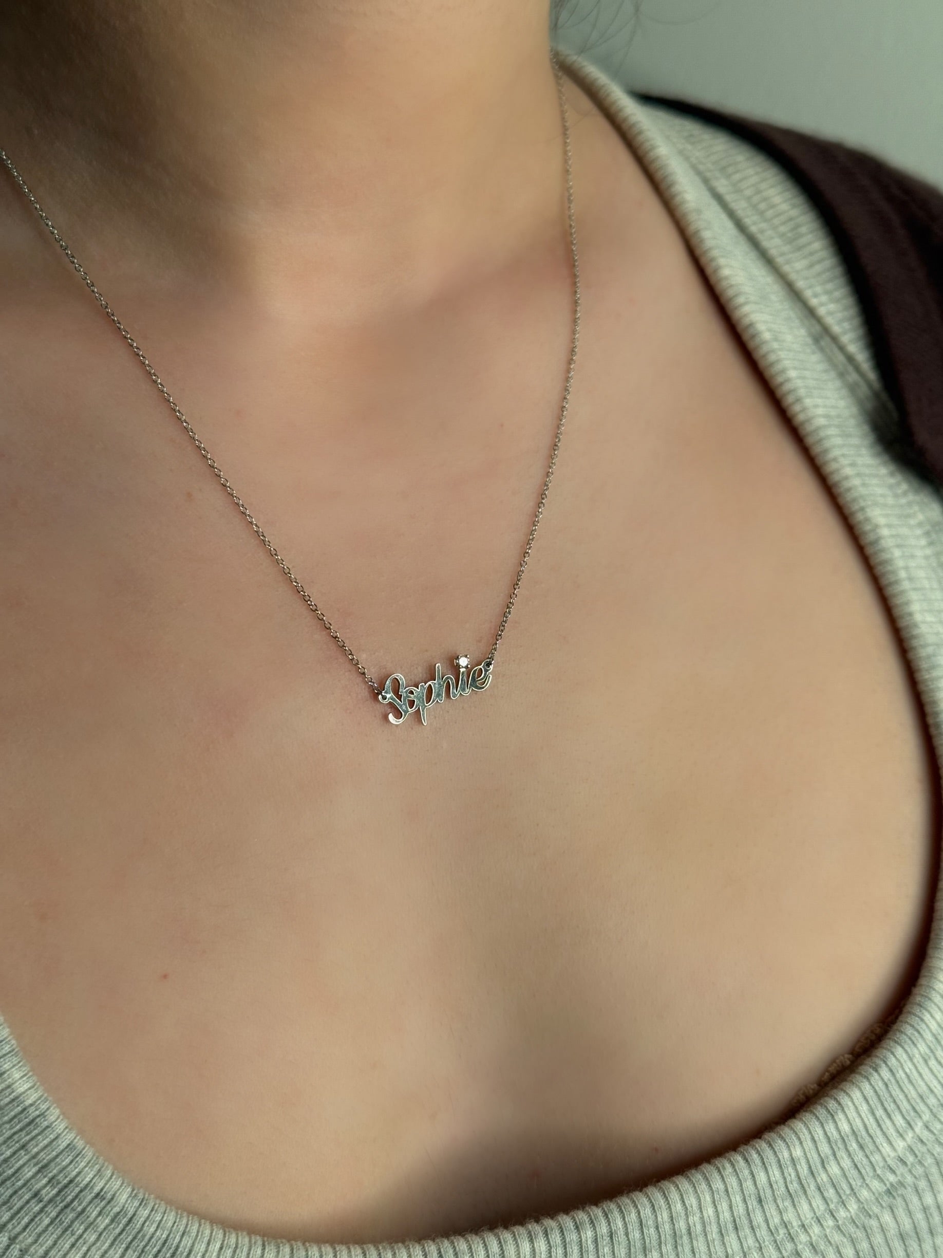 Gold Cursive Name Necklace