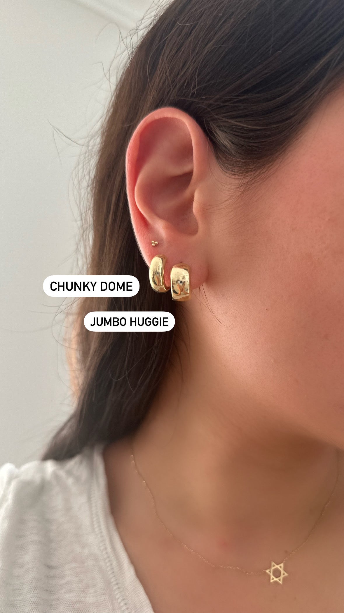 10K Gold Chunky Dome Huggies