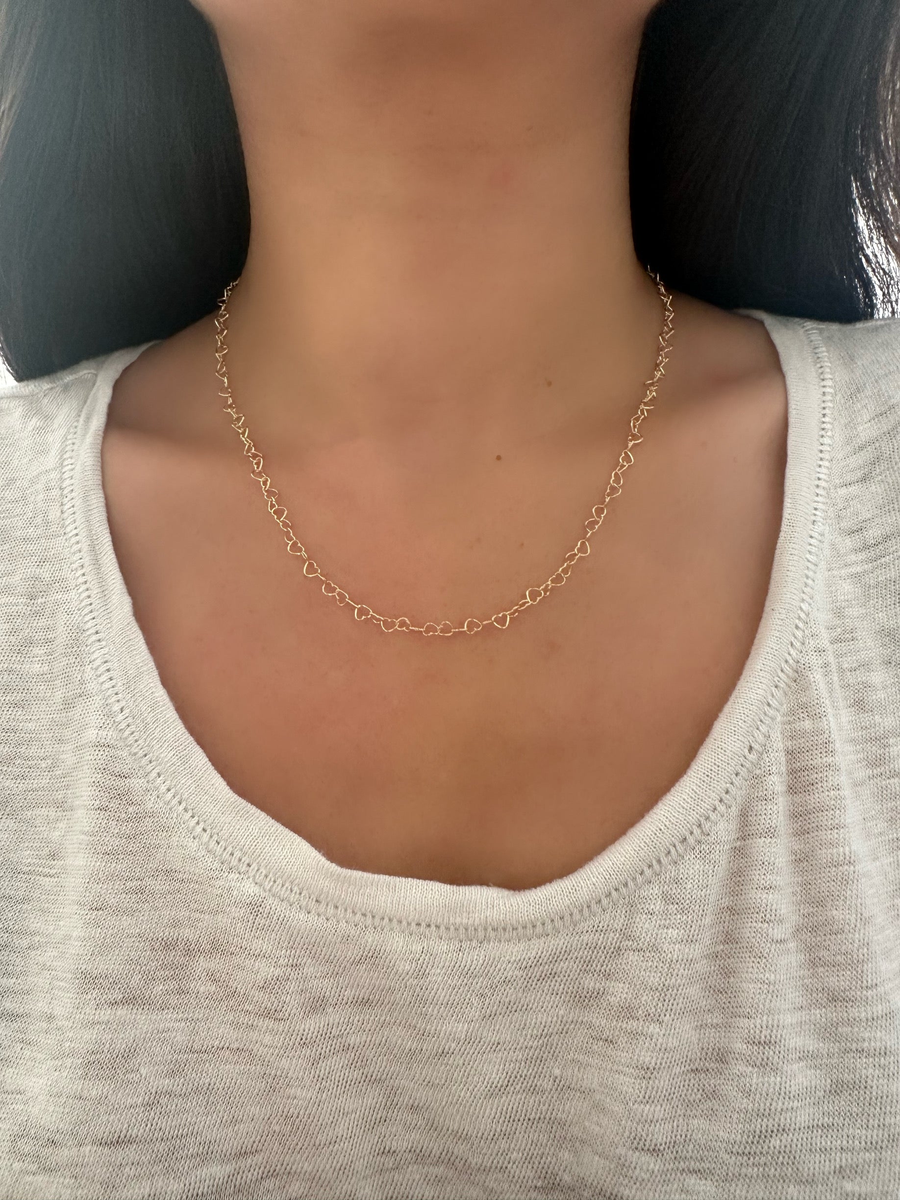10K Gold Heart Chain Necklace