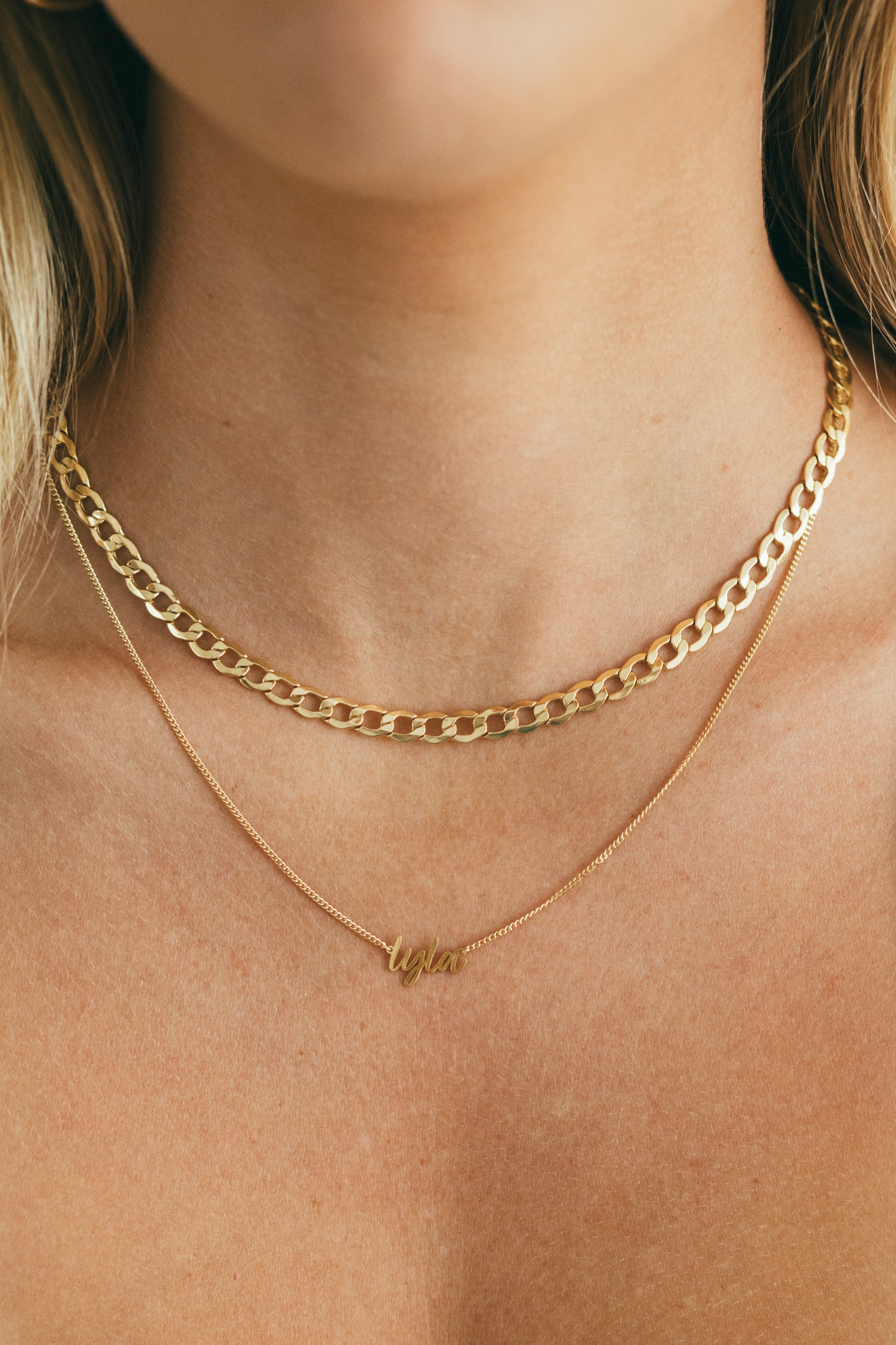 Gold Cursive Name Necklace