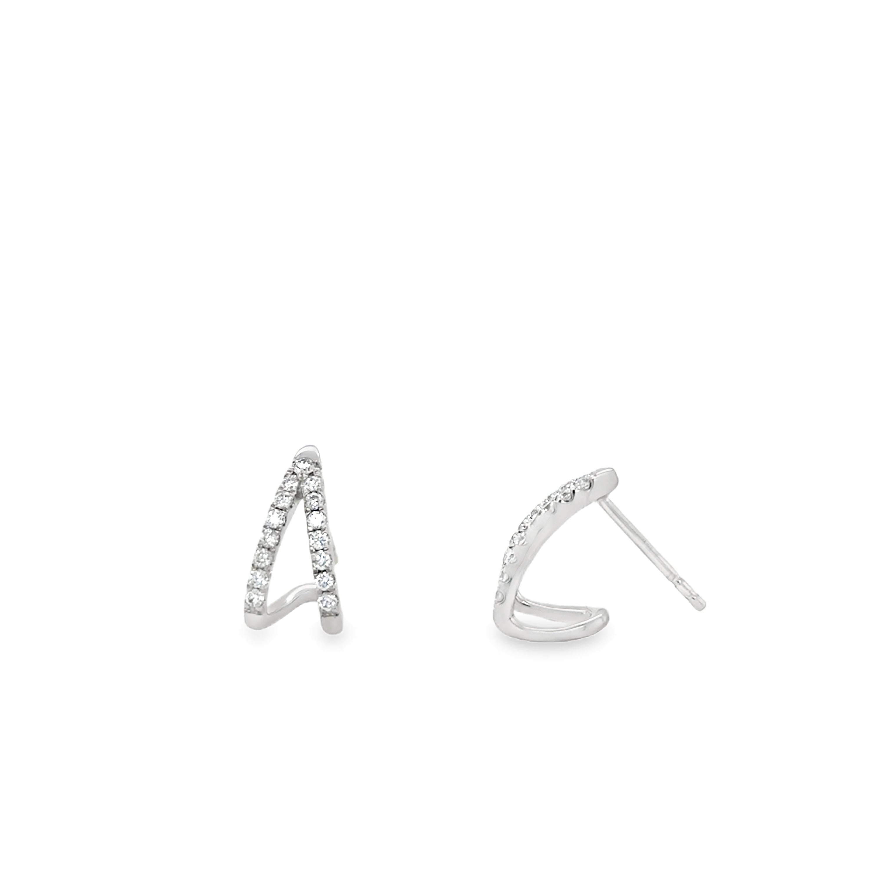 14K Gold Diamond Split Earrings