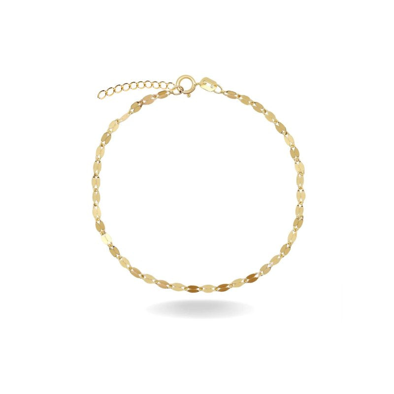 10K Gold Mirror Link Chain Bracelet