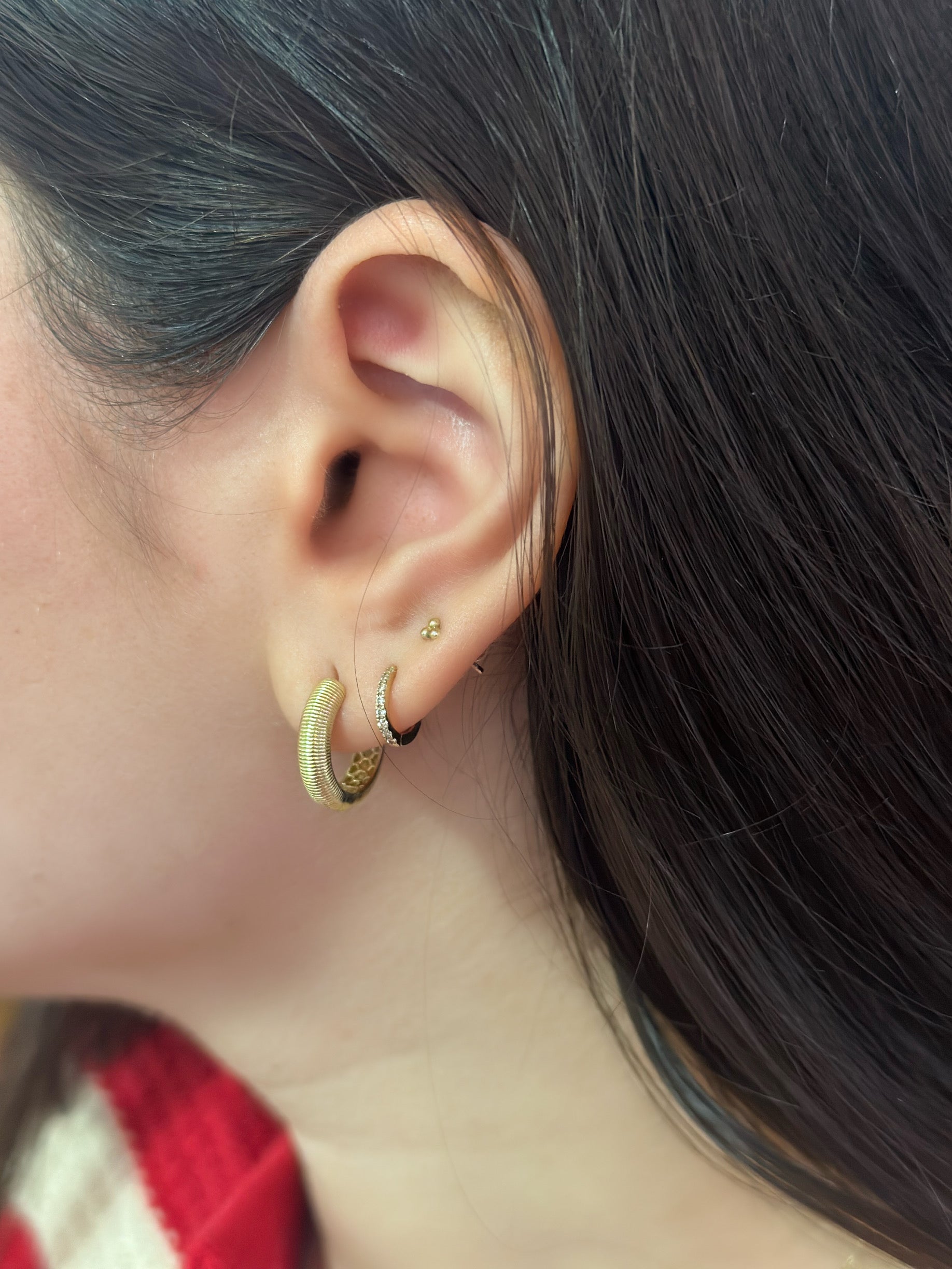 10K Gold Coiled Huggie Hoops