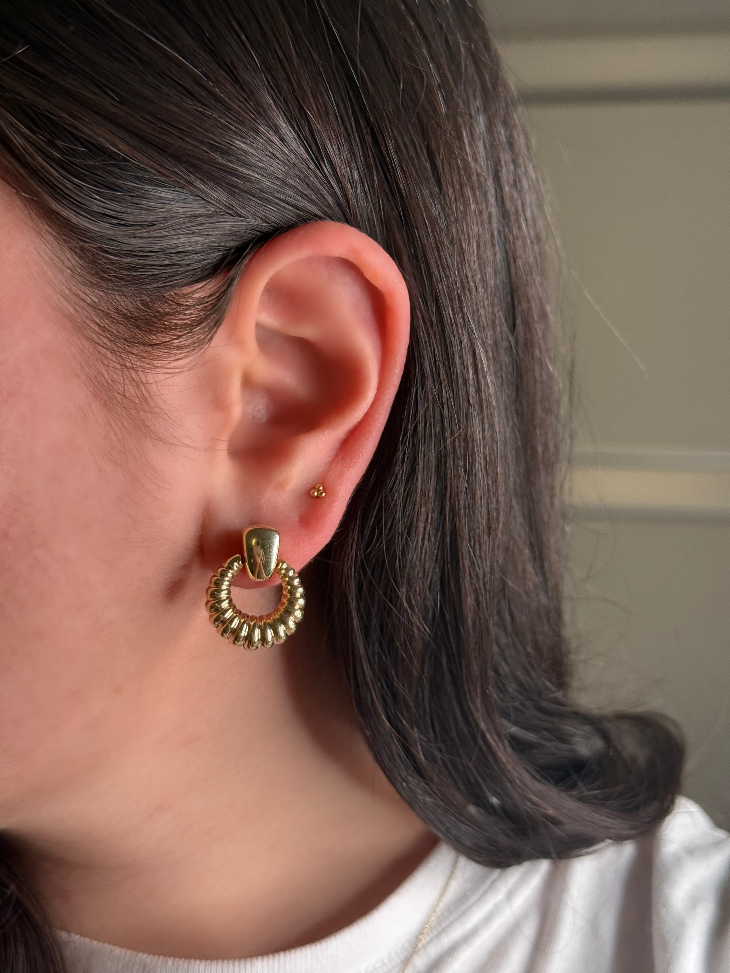 10K Gold Vintage Stud Drop Earrings