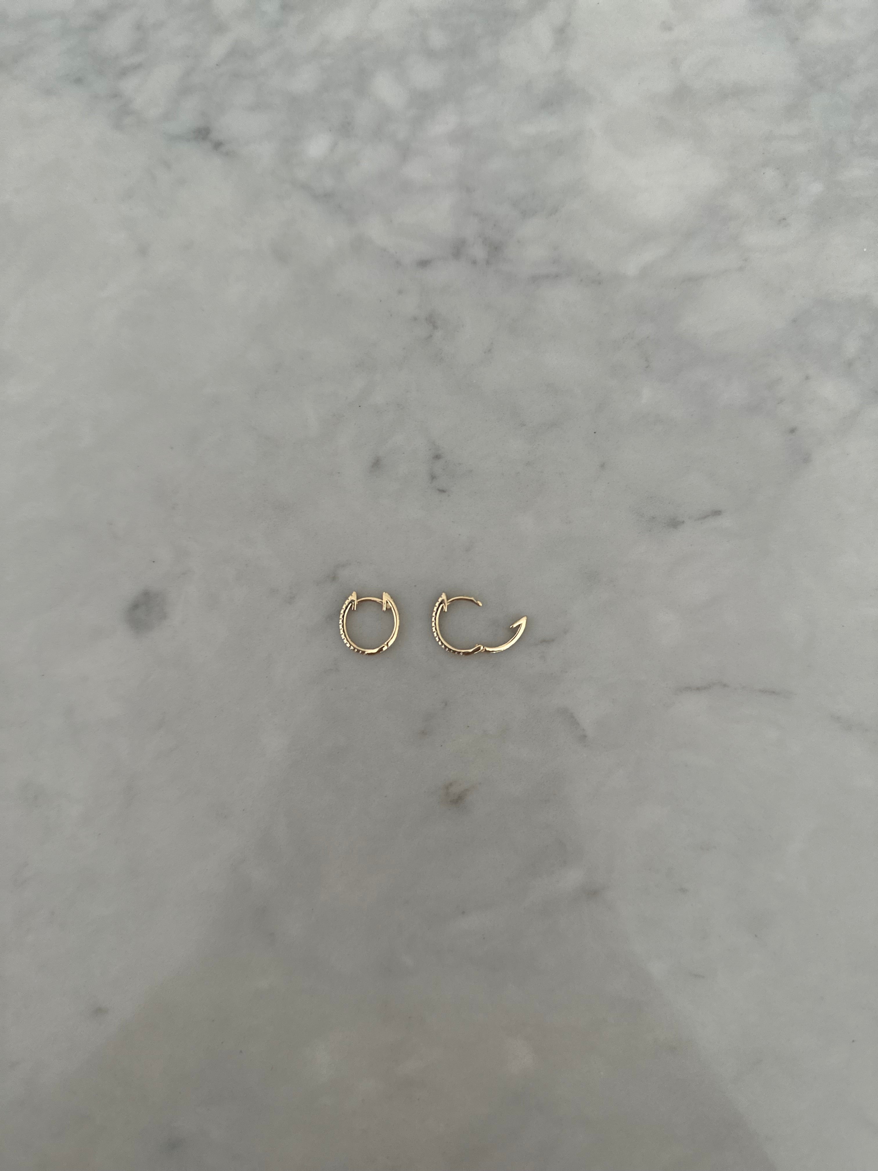 14K Gold Mini Diamond Huggies