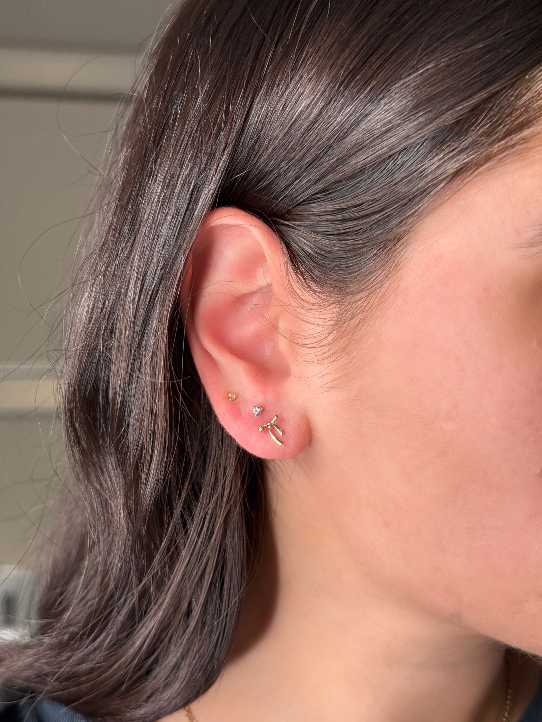 10K Gold Mini Ribbon Studs