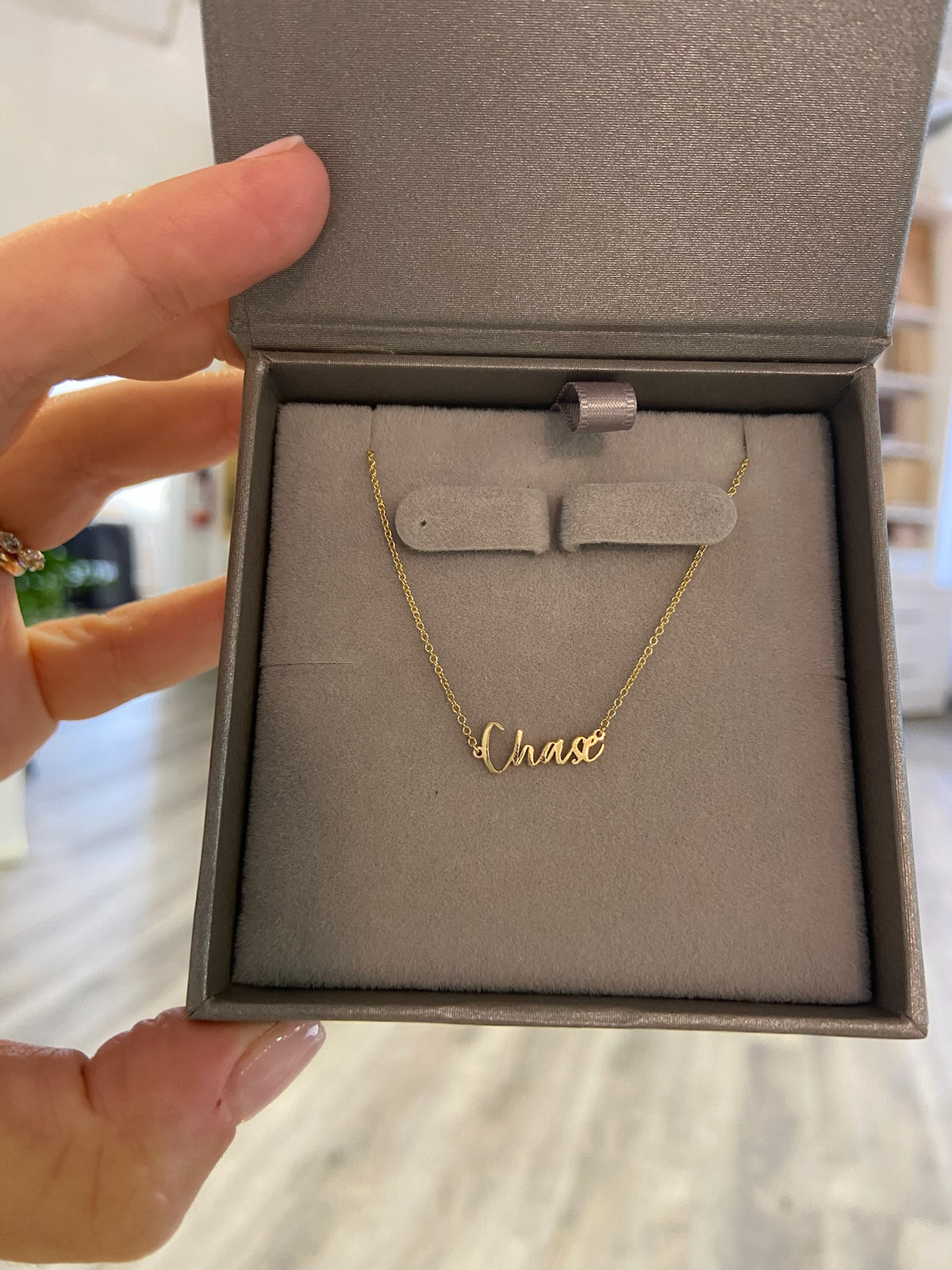 Gold Cursive Name Necklace