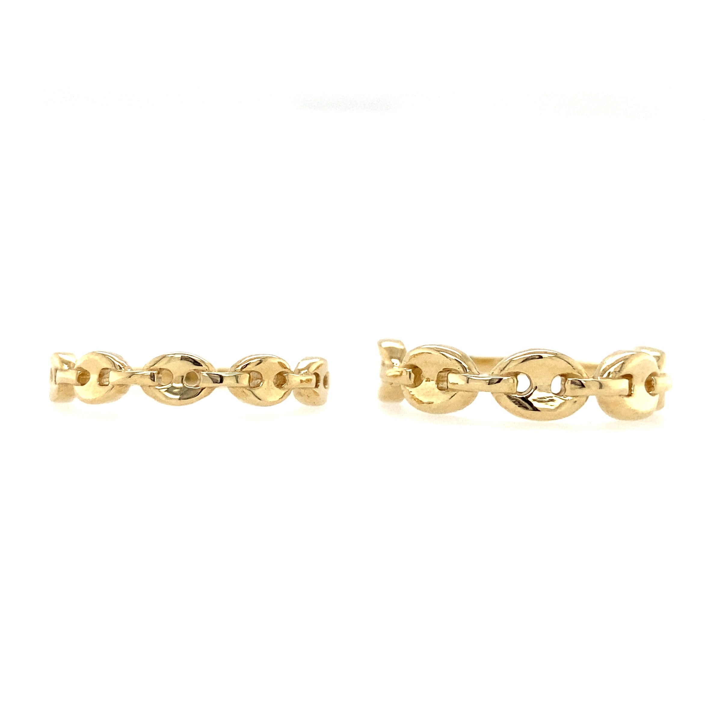 Gold Puffy Anchor Link Ring - Jessica Jewellery