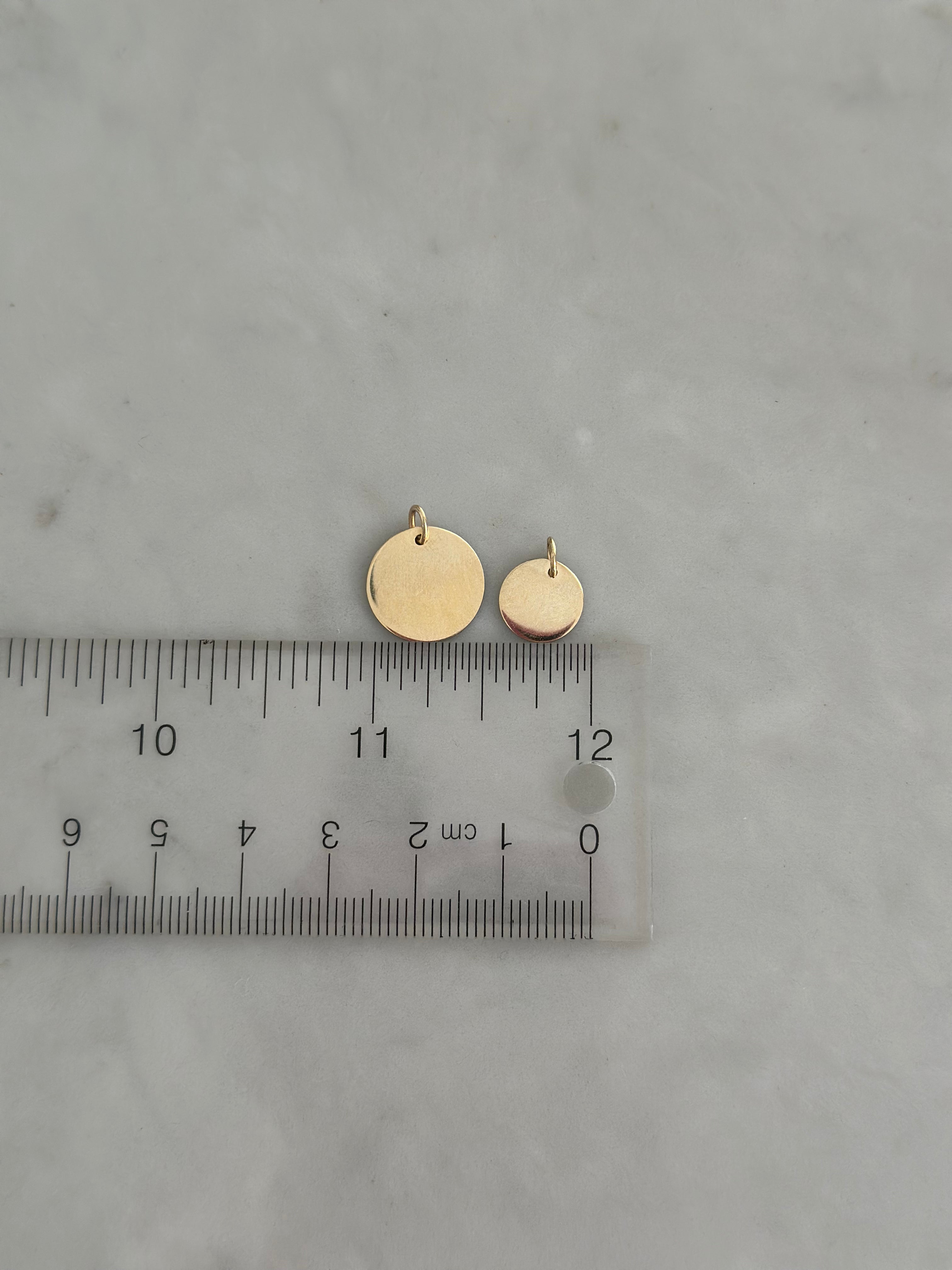 10K Gold Personalized Disc Charm Necklace
