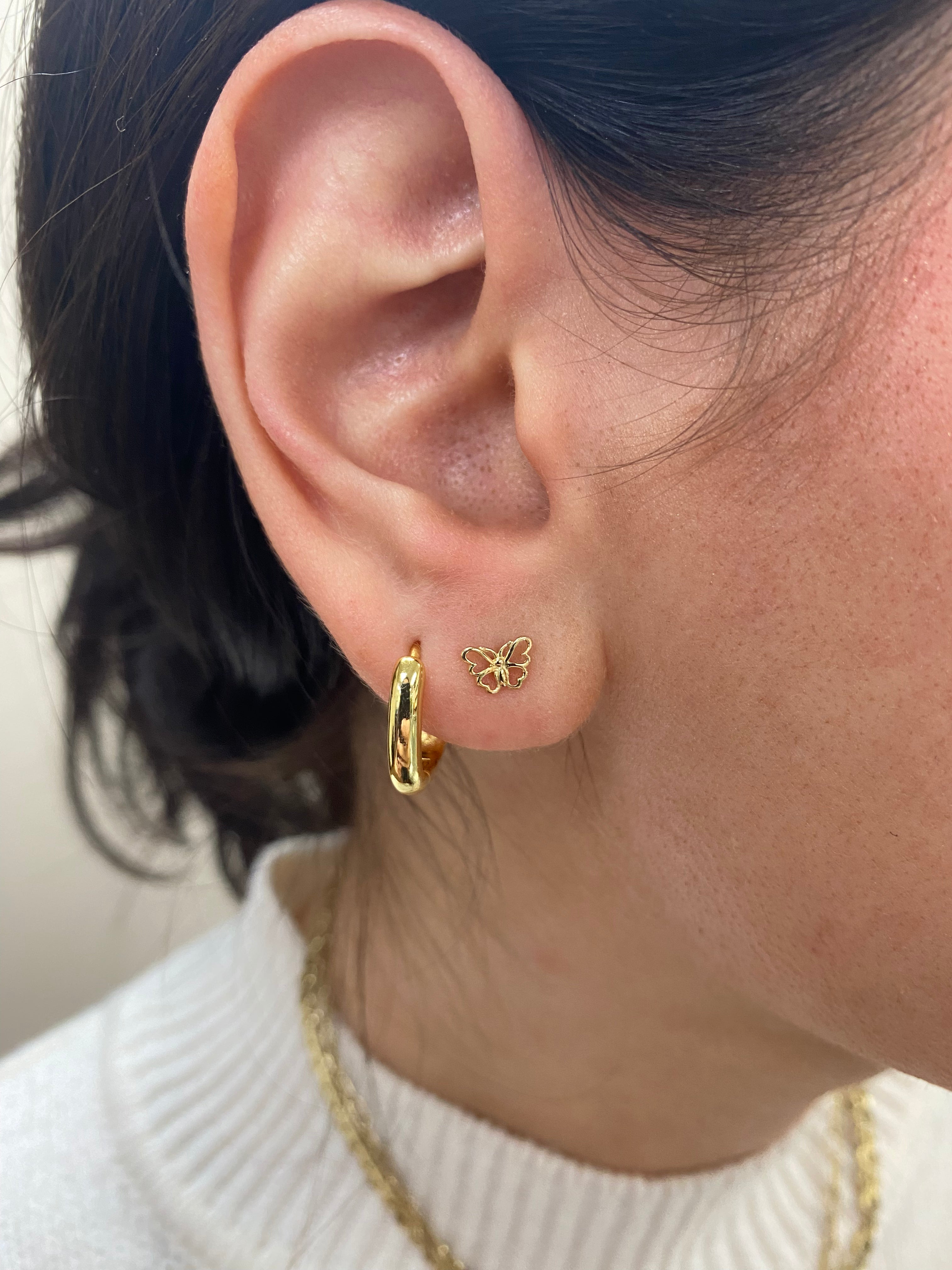 14K Gold Butterfly Stud Earrings