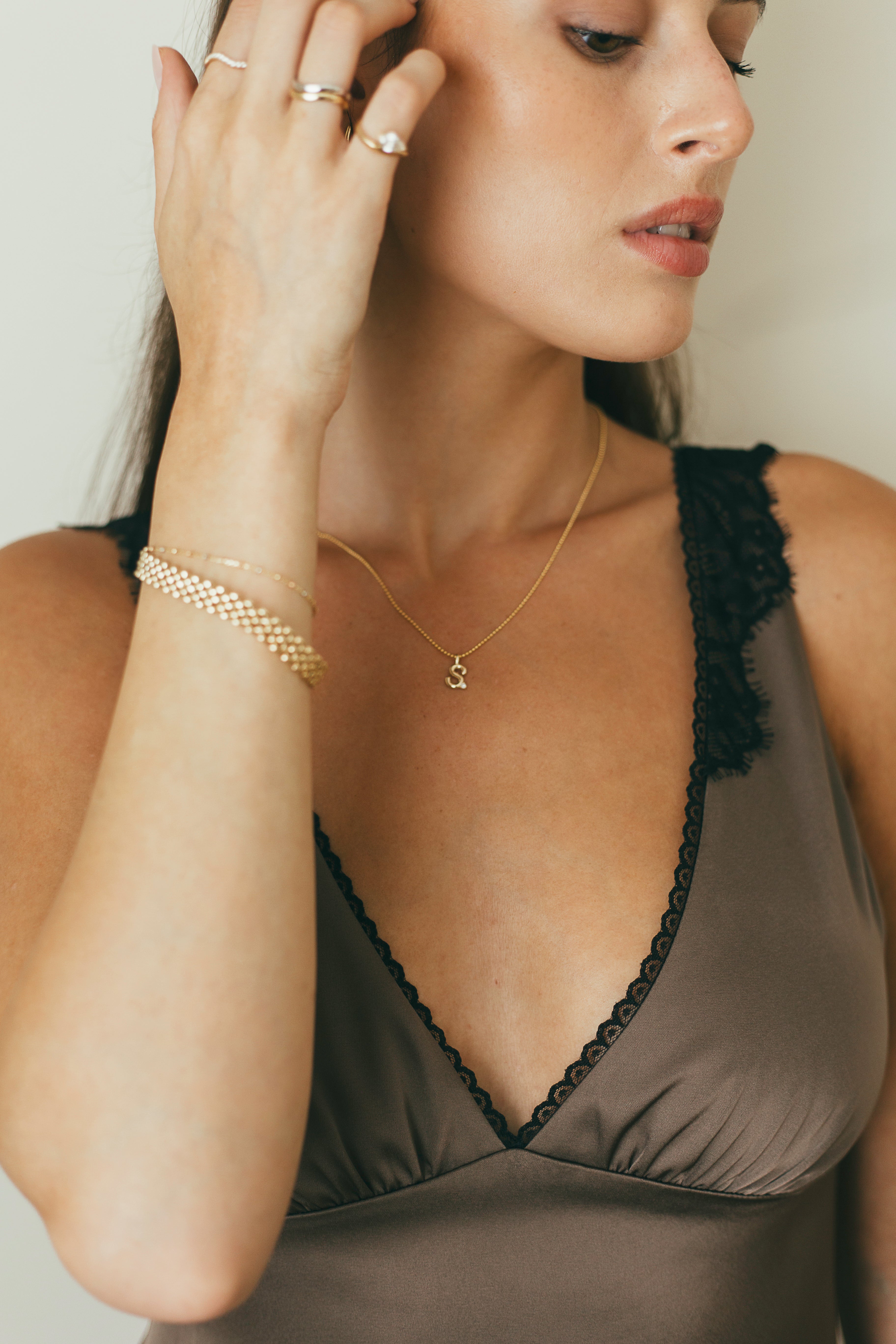 10K Gold Mini Puffy Bubble Letter Charm