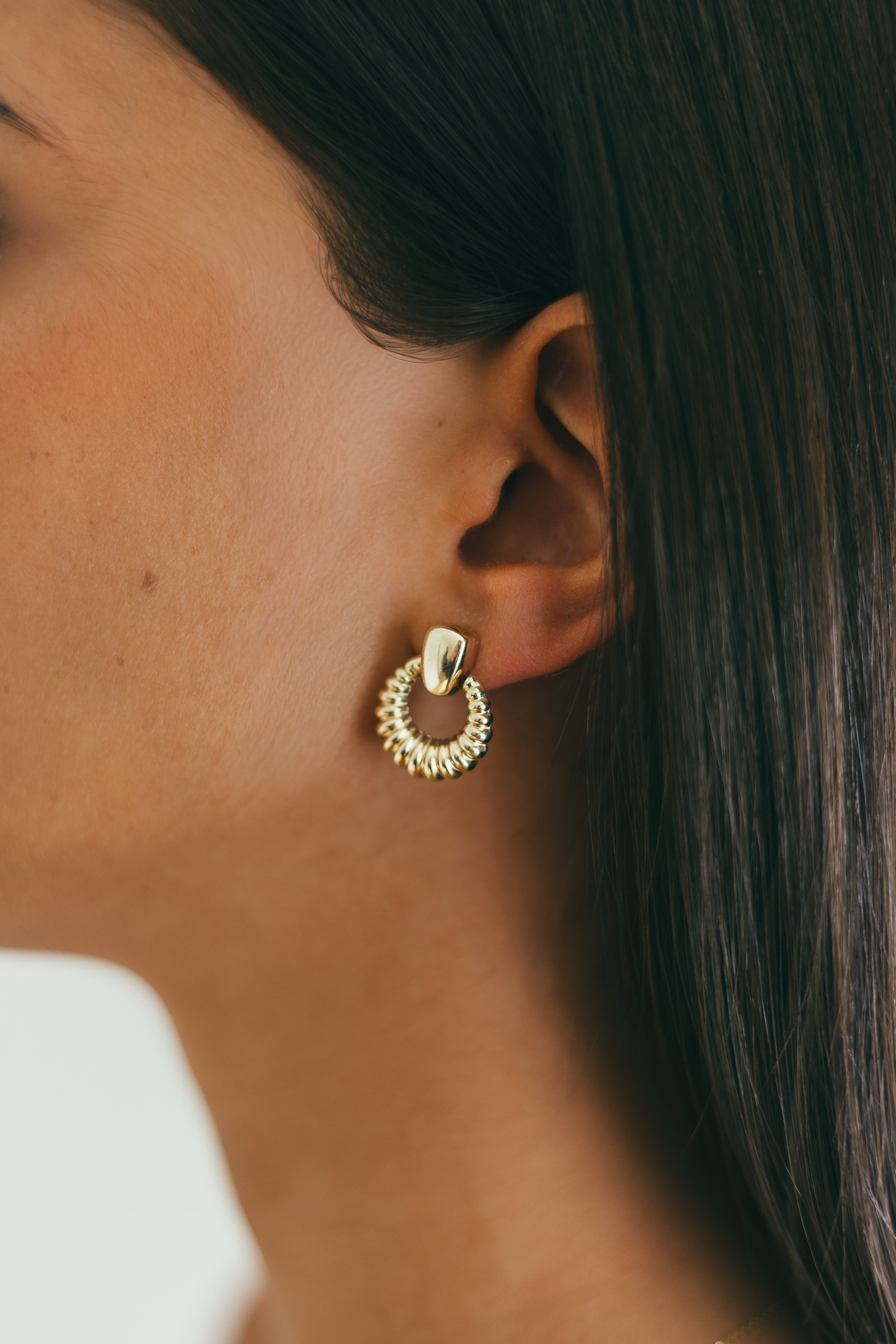 10K Gold Vintage Stud Drop Earrings