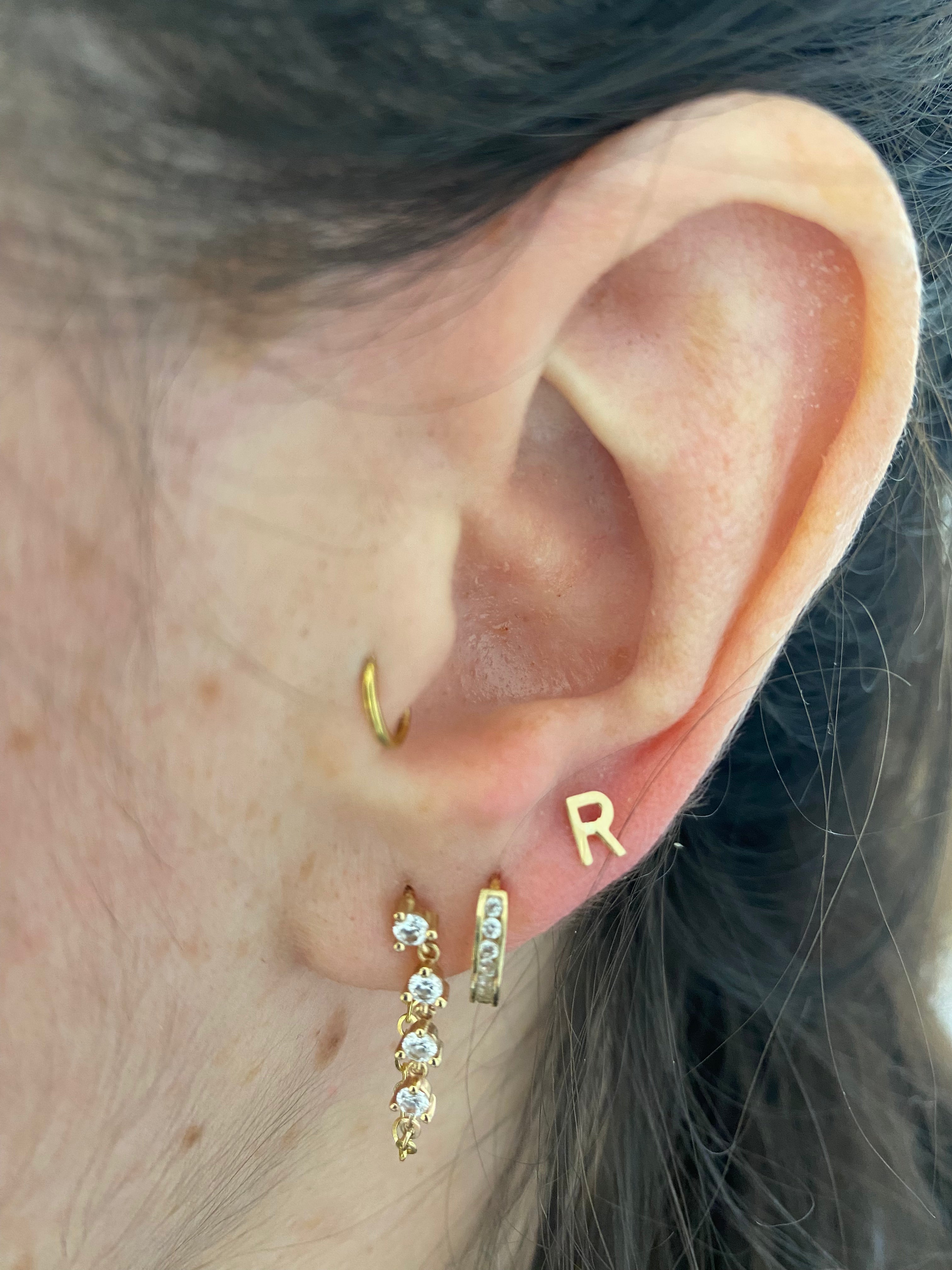Initial Stud Earrings