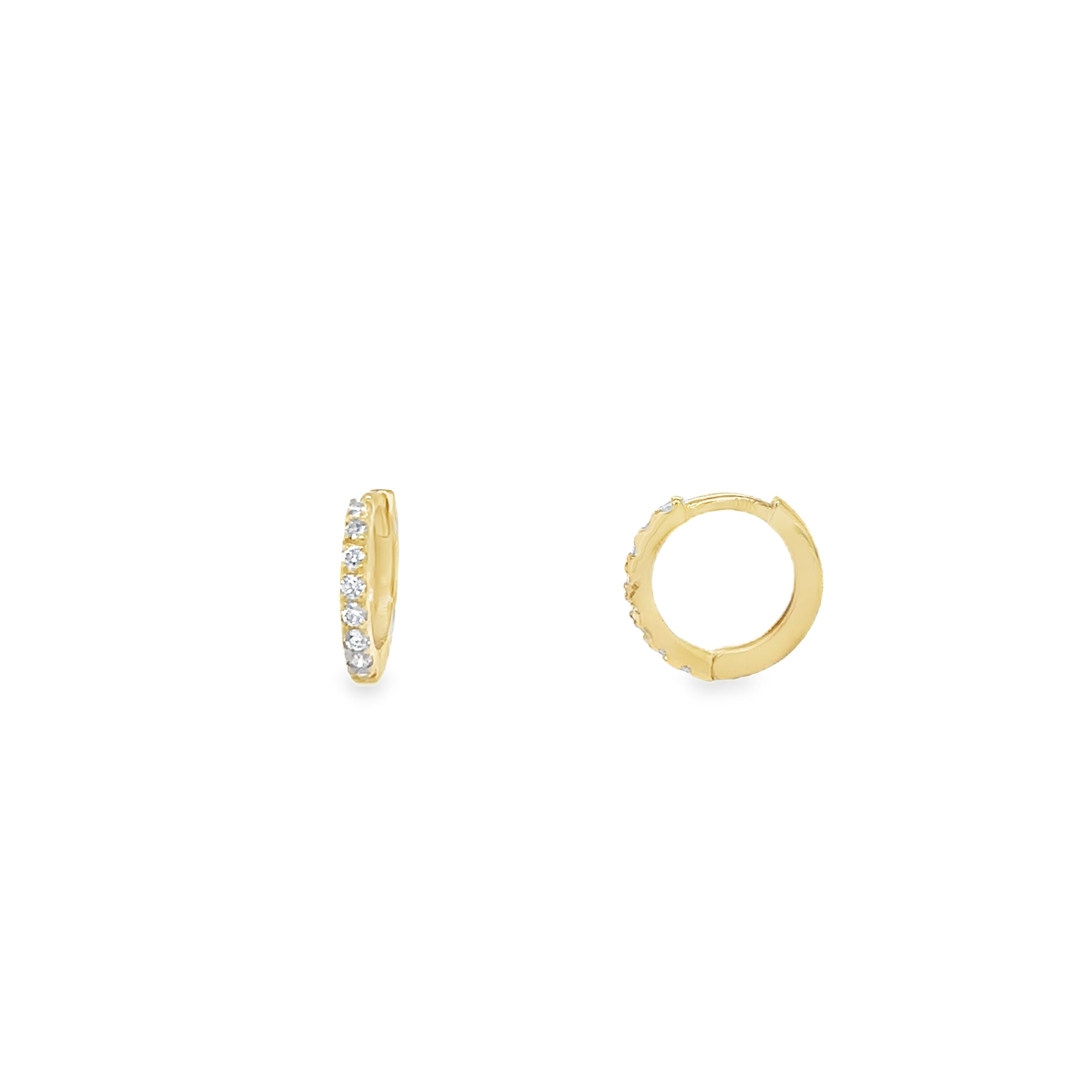 Mini 10mm Round Diamond Huggies