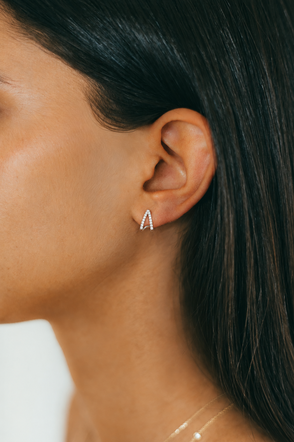 14K Gold Diamond Split Earrings