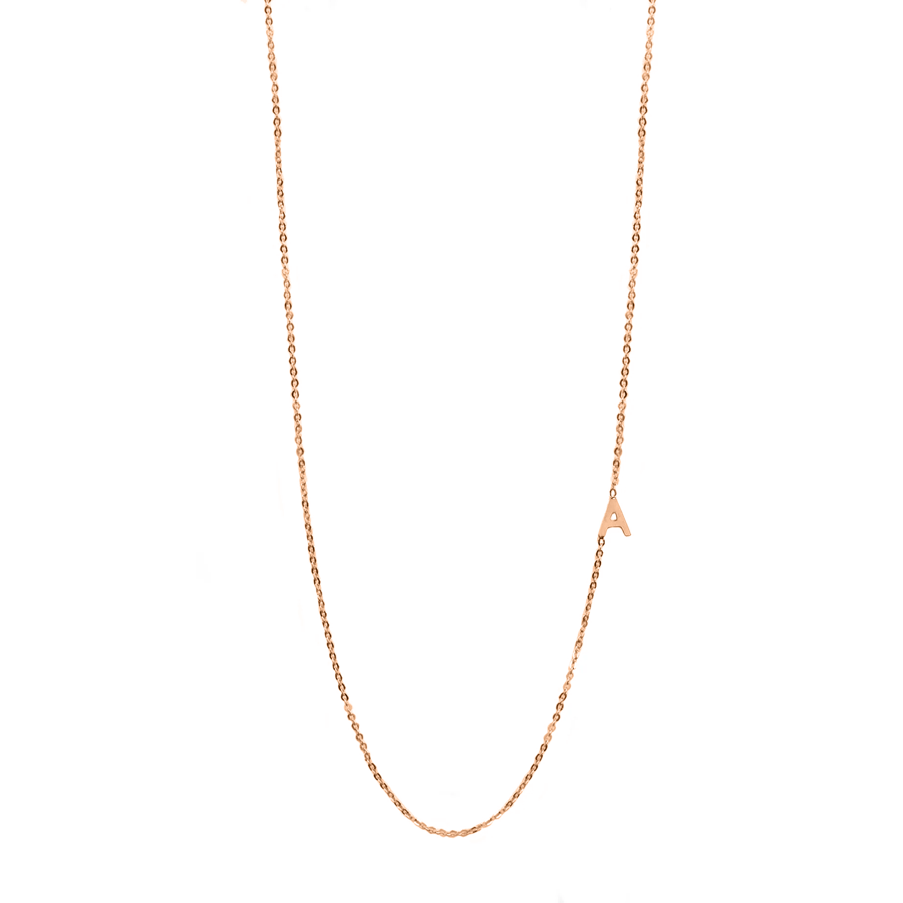 14K Gold Asymmetrical Initial Necklace