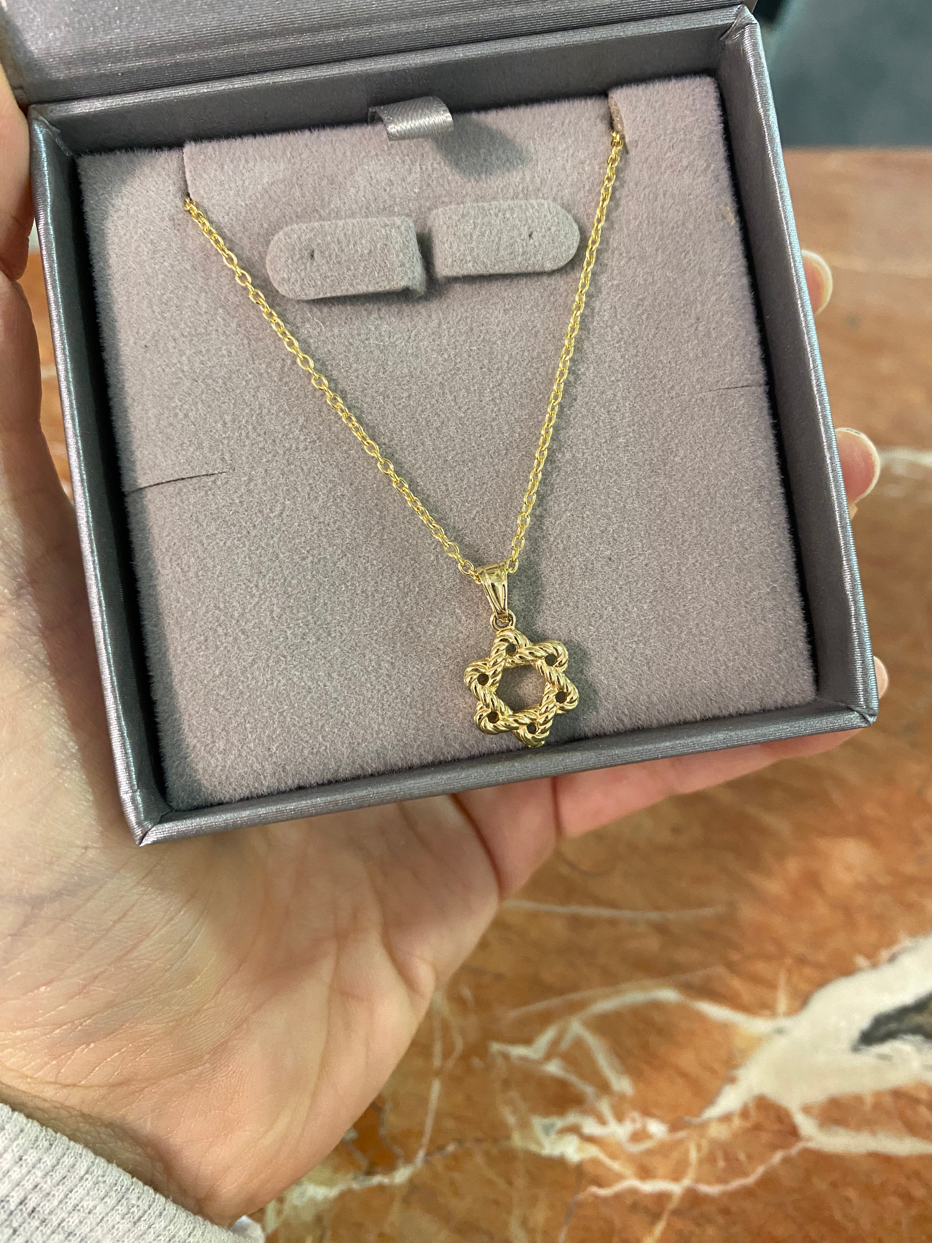 Small Puffy Twisted Star of David Charm