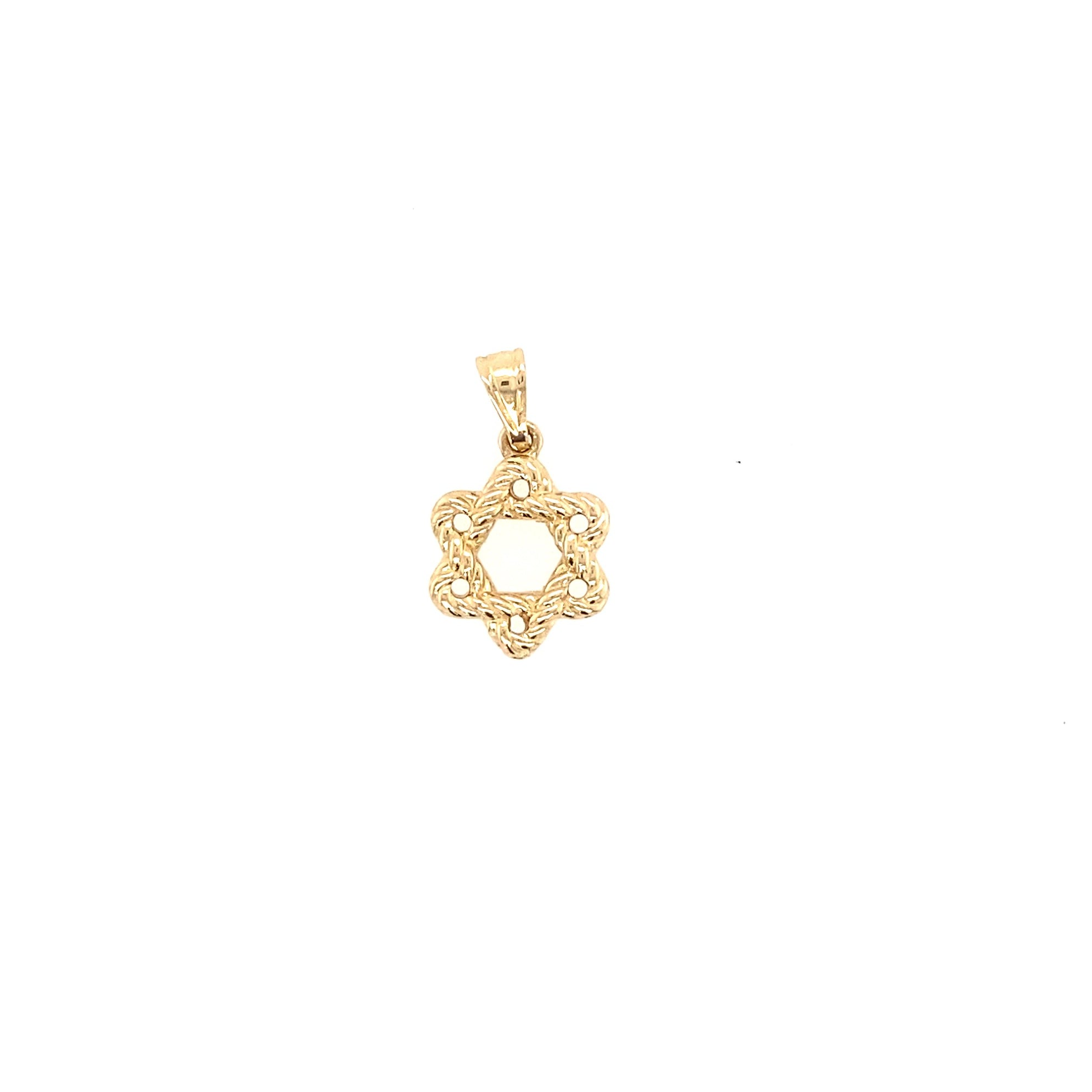 Small Puffy Twisted Star of David Charm - Jessica Jewellery