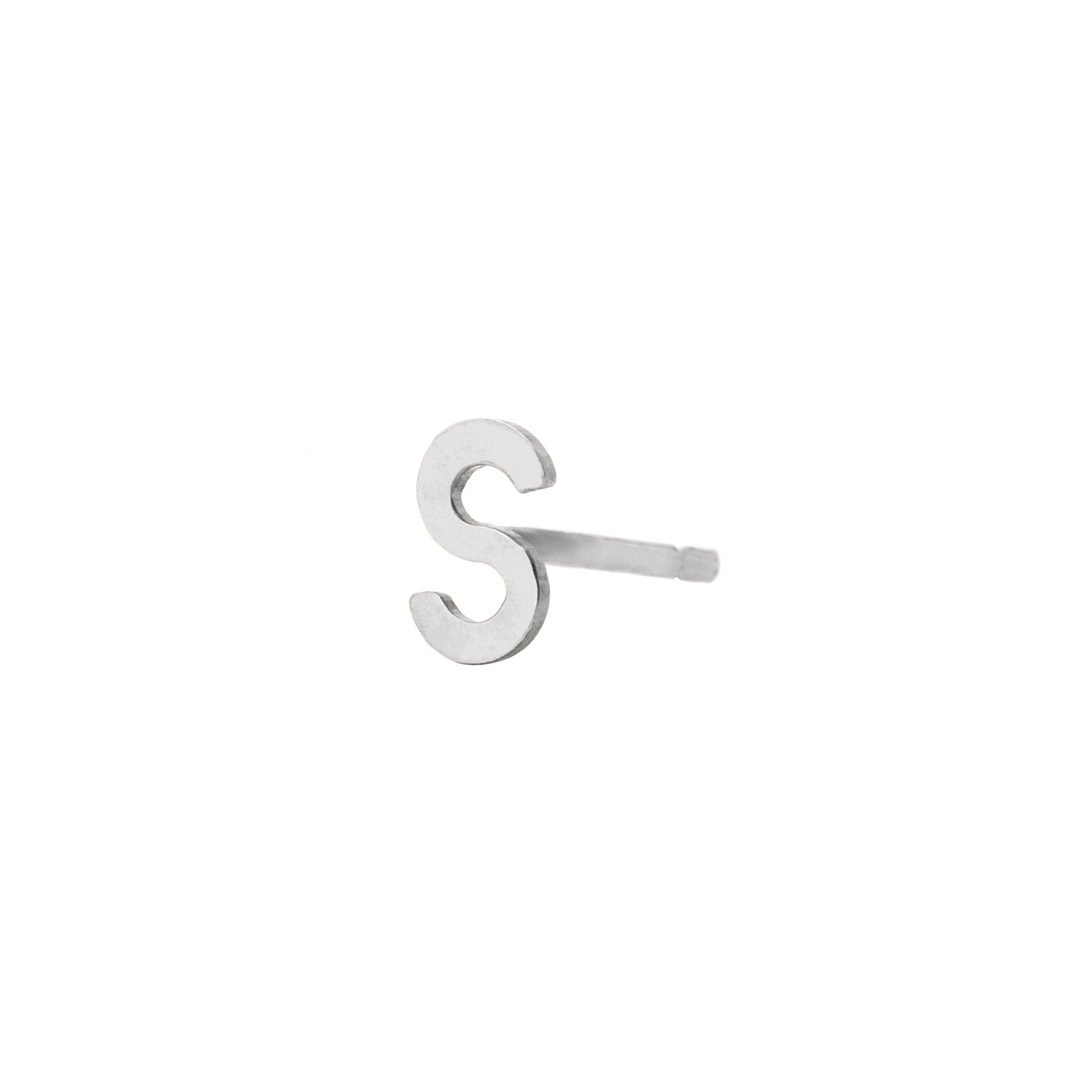14K Gold Initial Stud Earrings