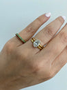 Close-up of 1.5mm Birthstone Ring by Jessica Jewellery