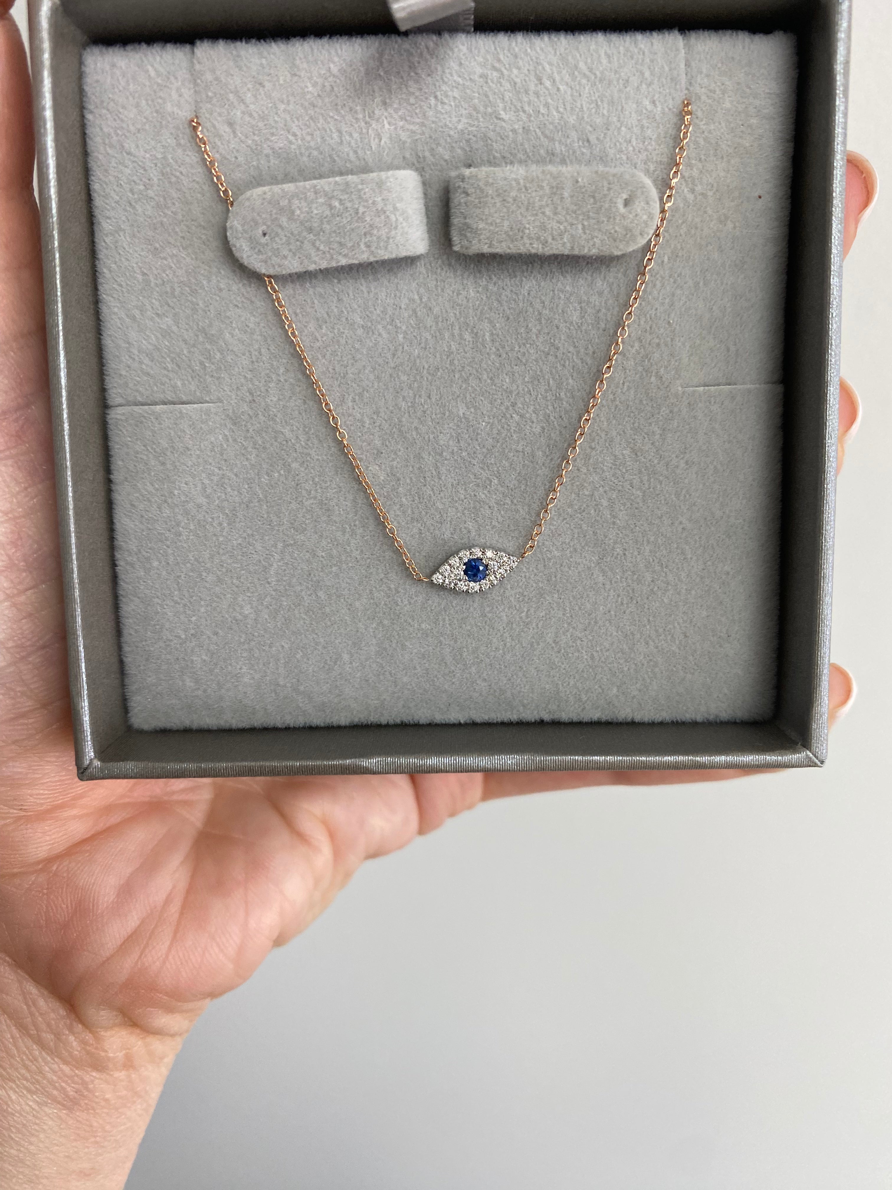 Diamond and Sapphire Evil Eye Charm
